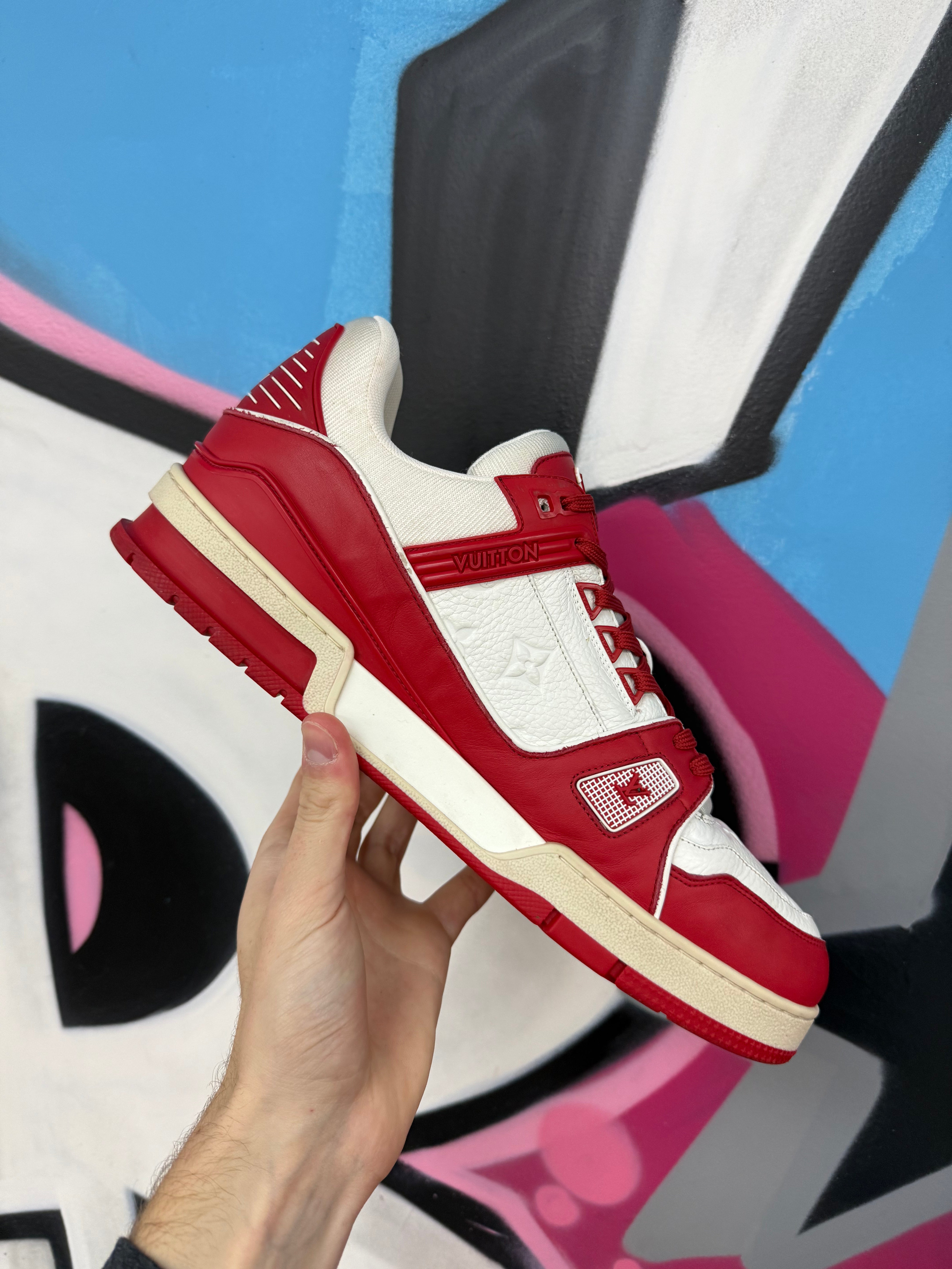 Louis Vuitton Red White Monogram Sneakers