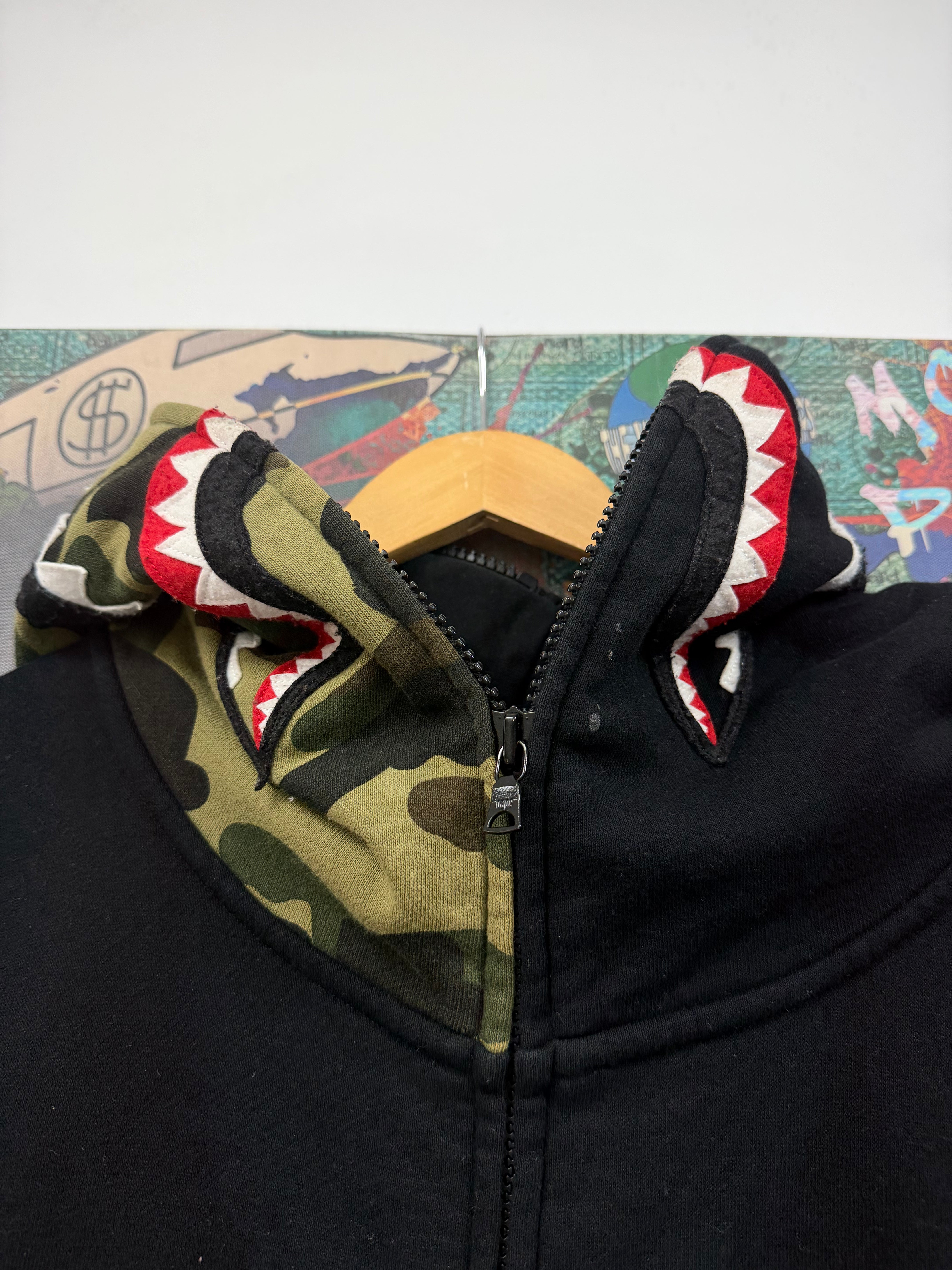 BAPE Black Camo Shark Zip Up