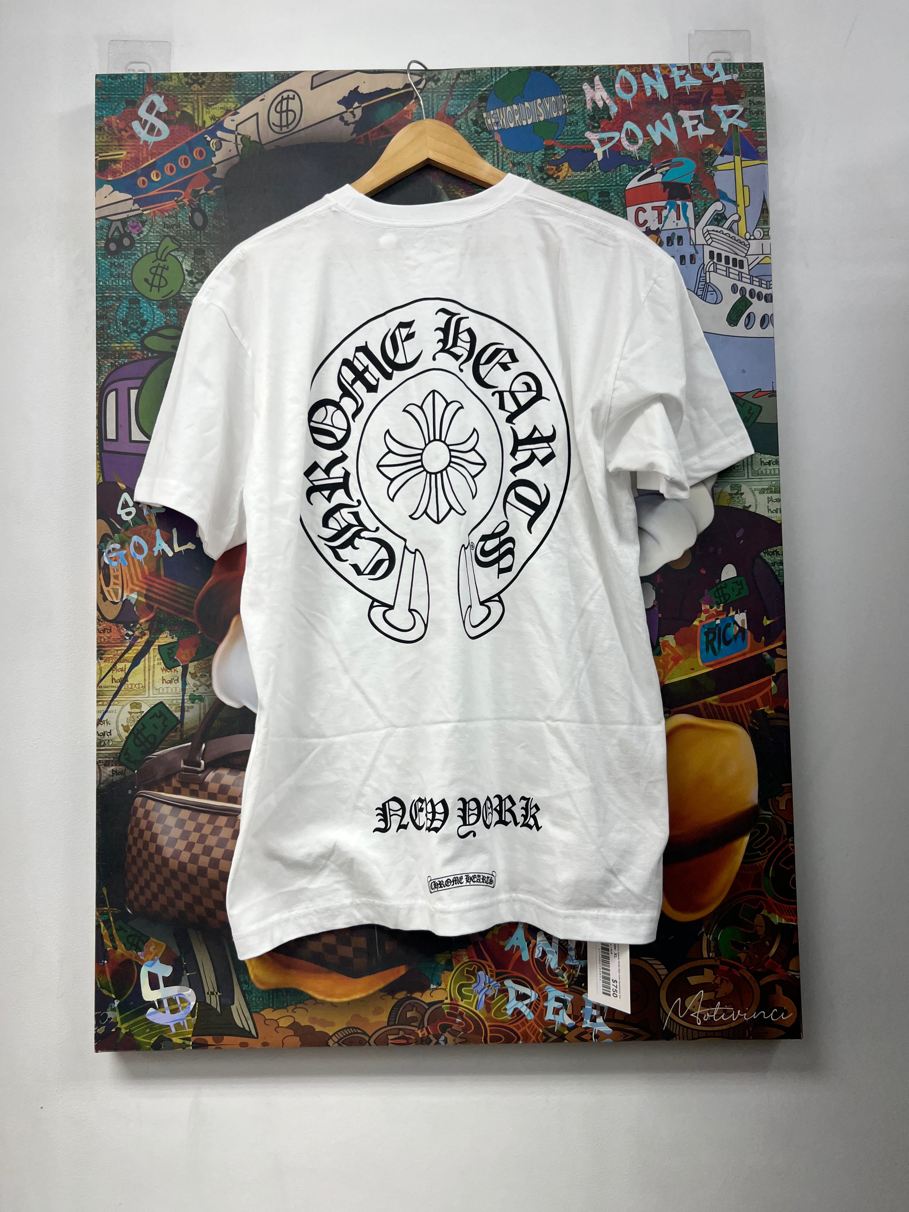 Chrome Hearts White New York Horseshoe Tee