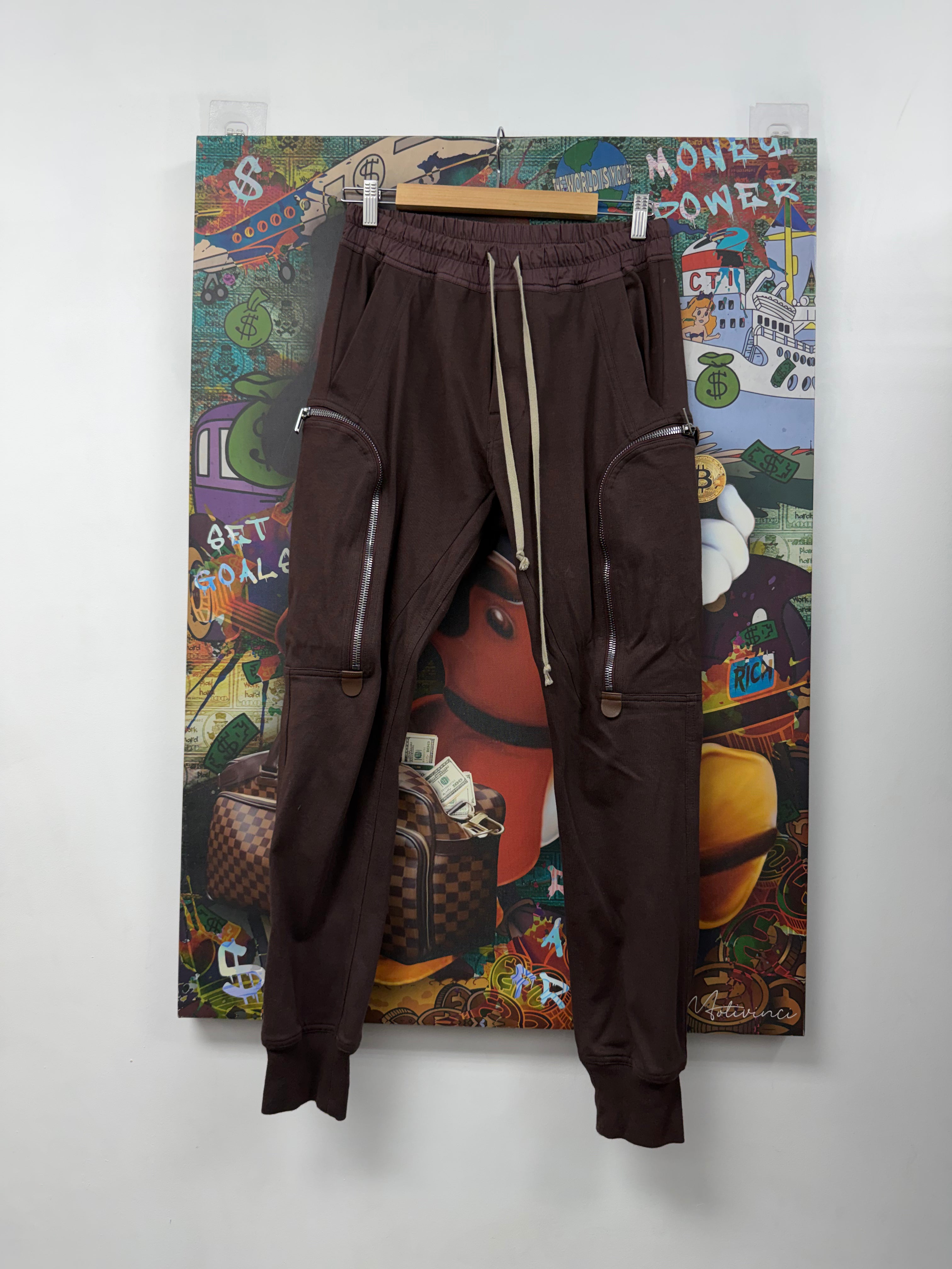 Rick Owens Burgundy Bauhaus Cargo (48) Sweats