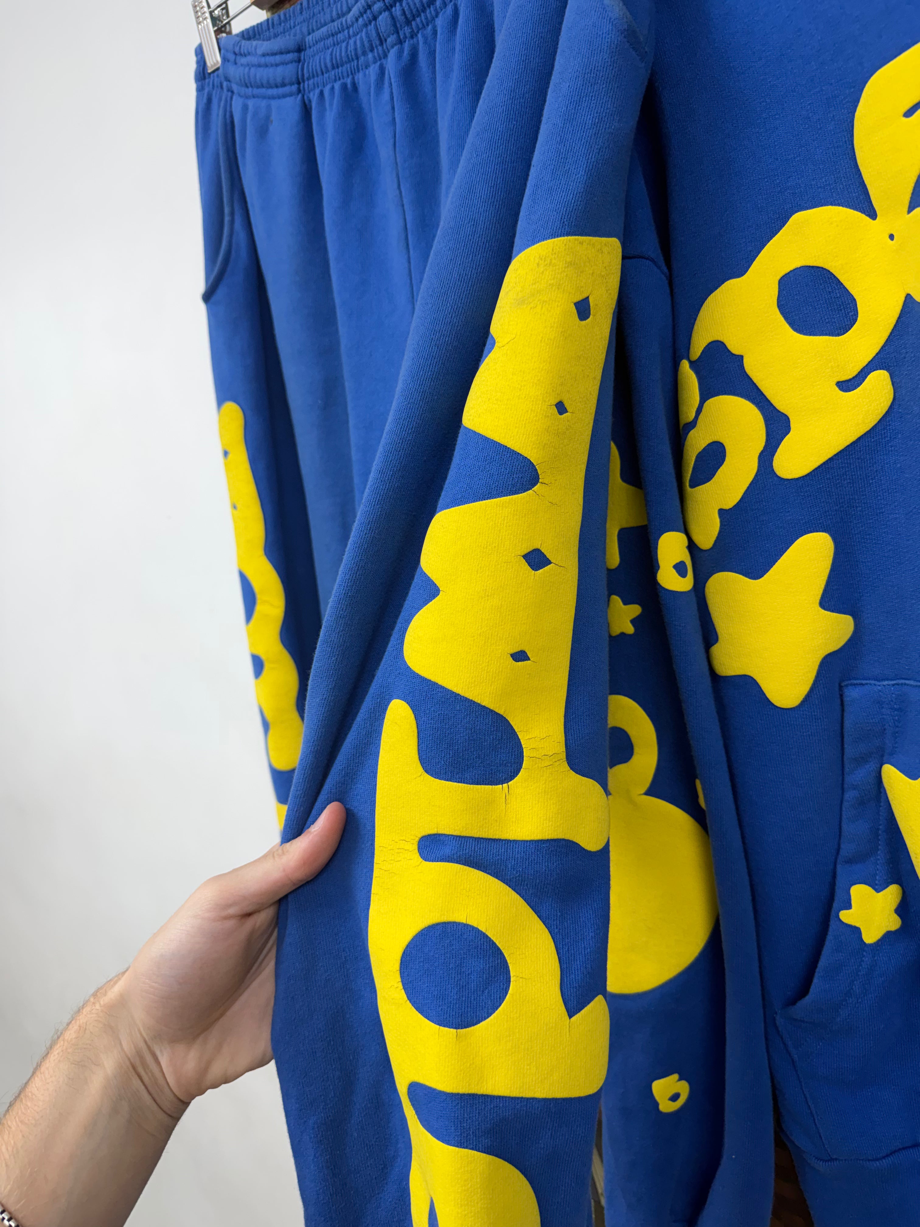 Sp5der Blue Yellow Beluga Sweatsuit