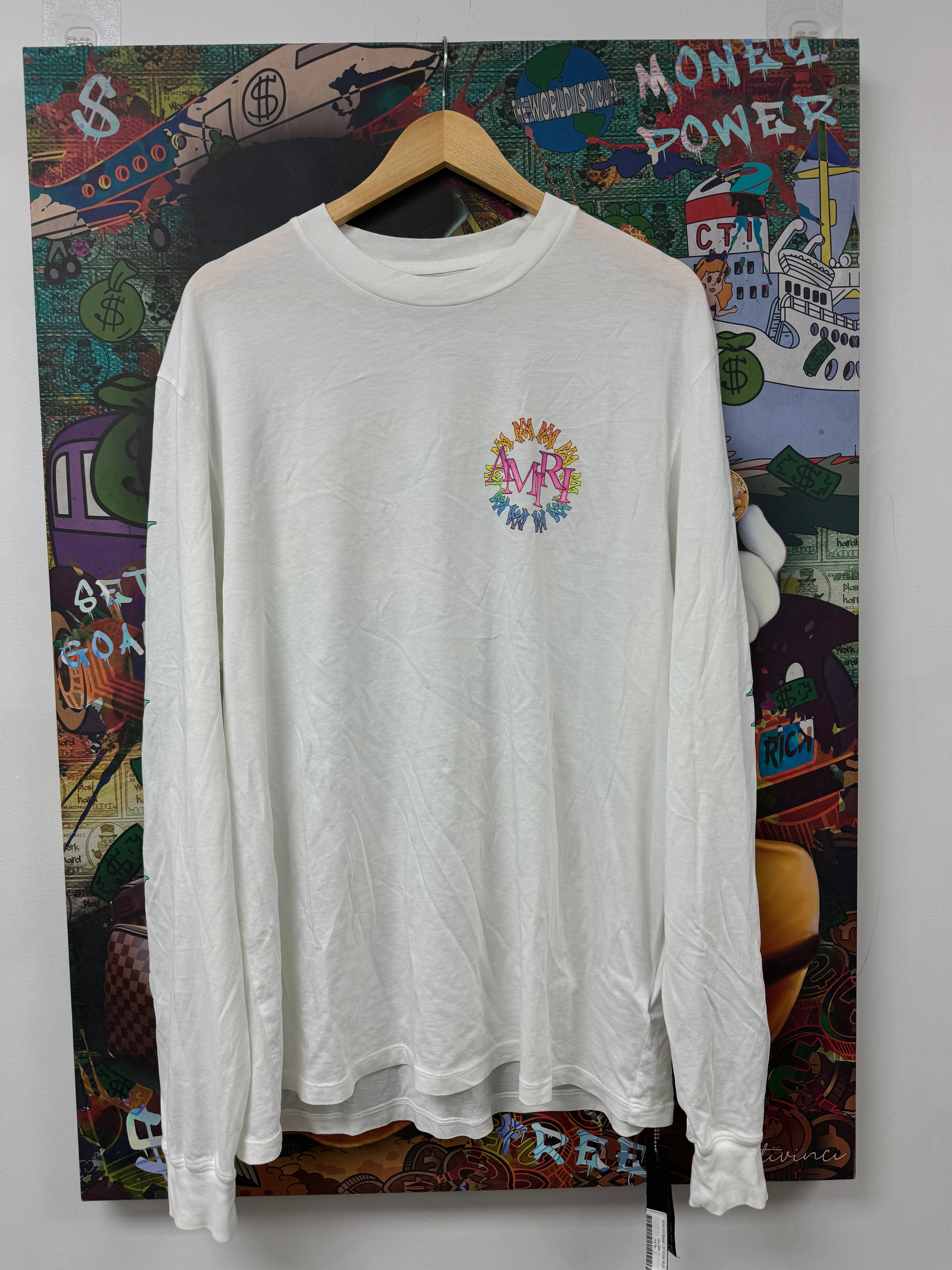 Amiri Art Basel LS White Multi New XL With Tags