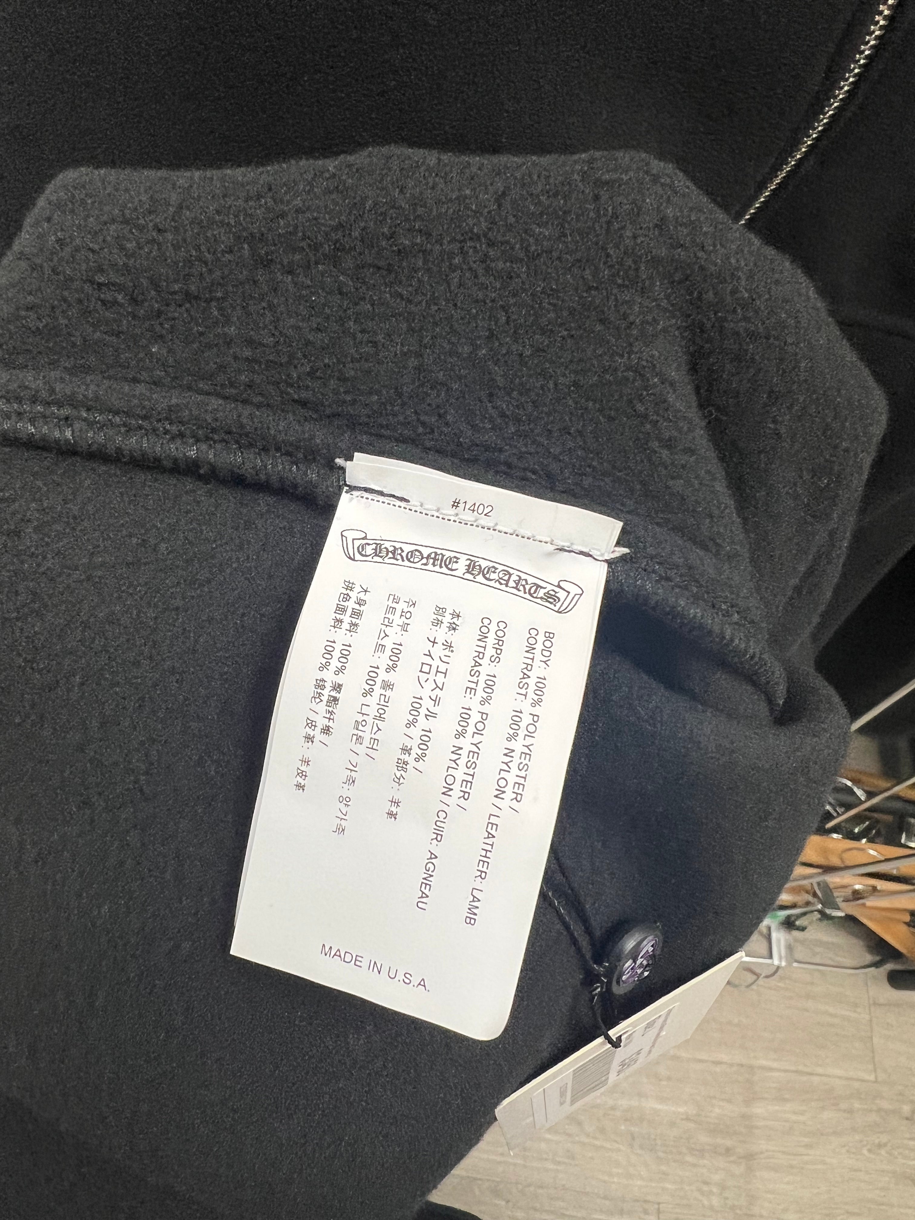 Chrome Hearts Black Fleece Cross Patch Quarter Zip