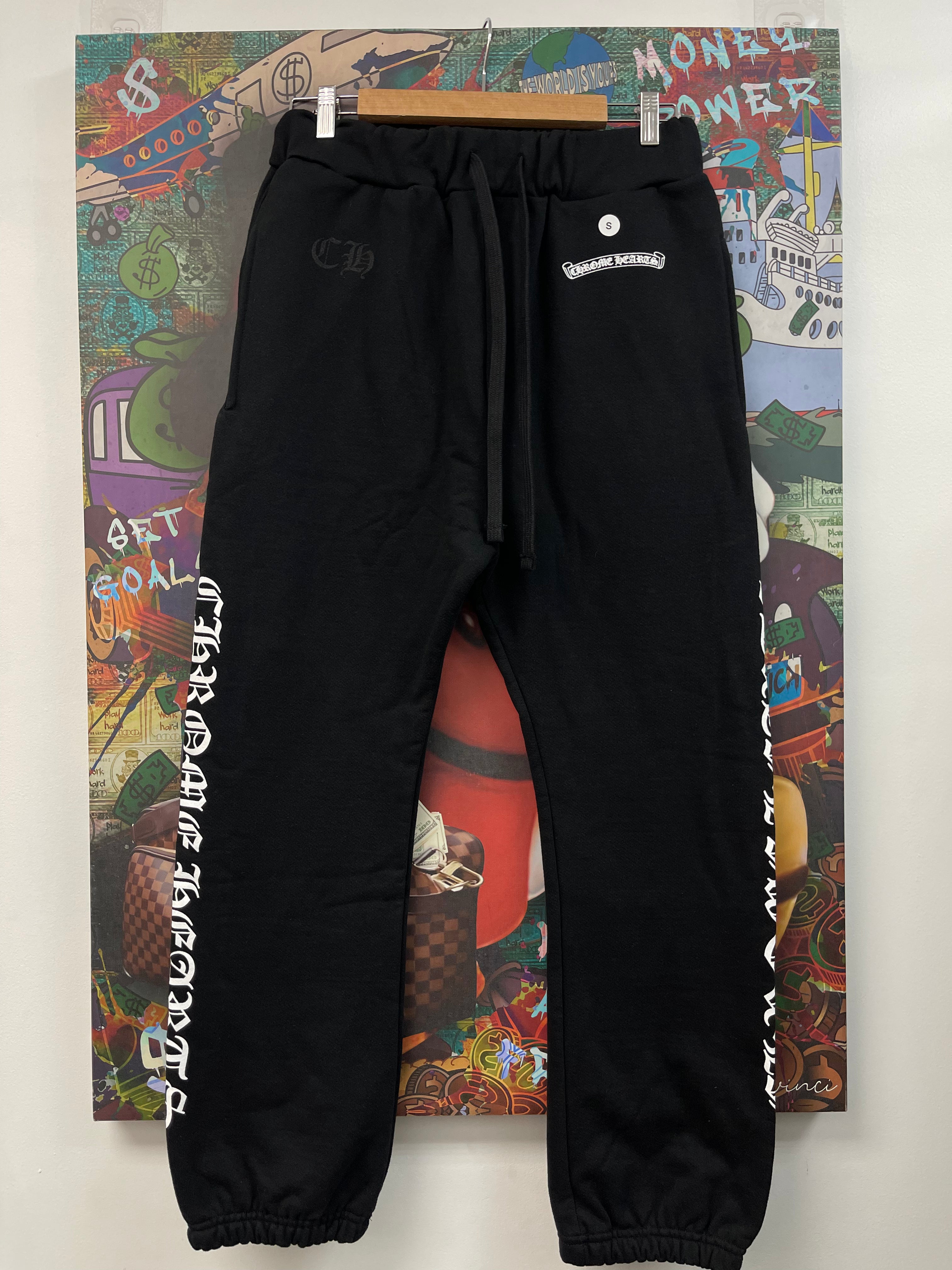 Chrome Hearts Vertical Black Sweatpants