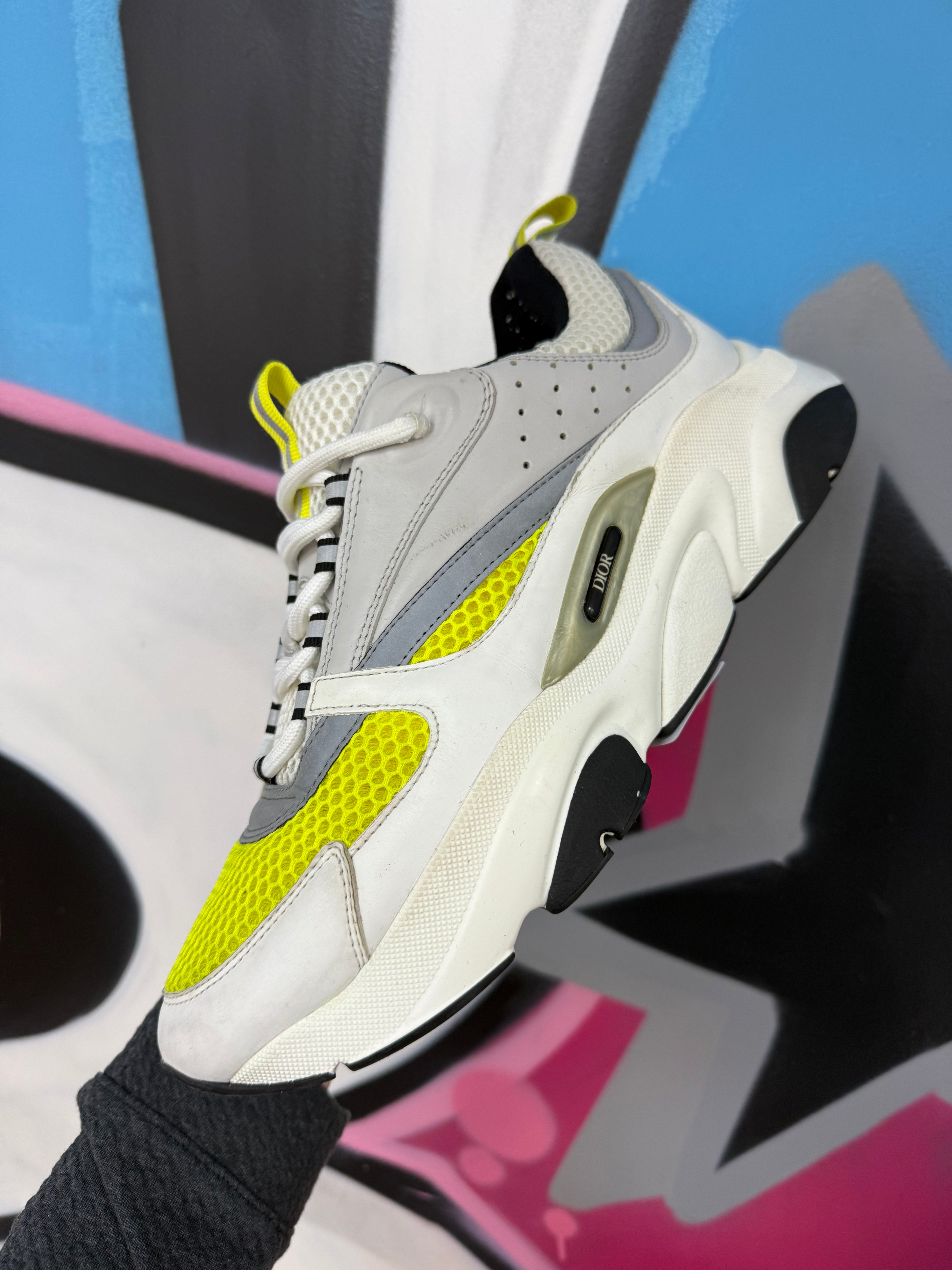 Dior White Lime B22 Sneakers