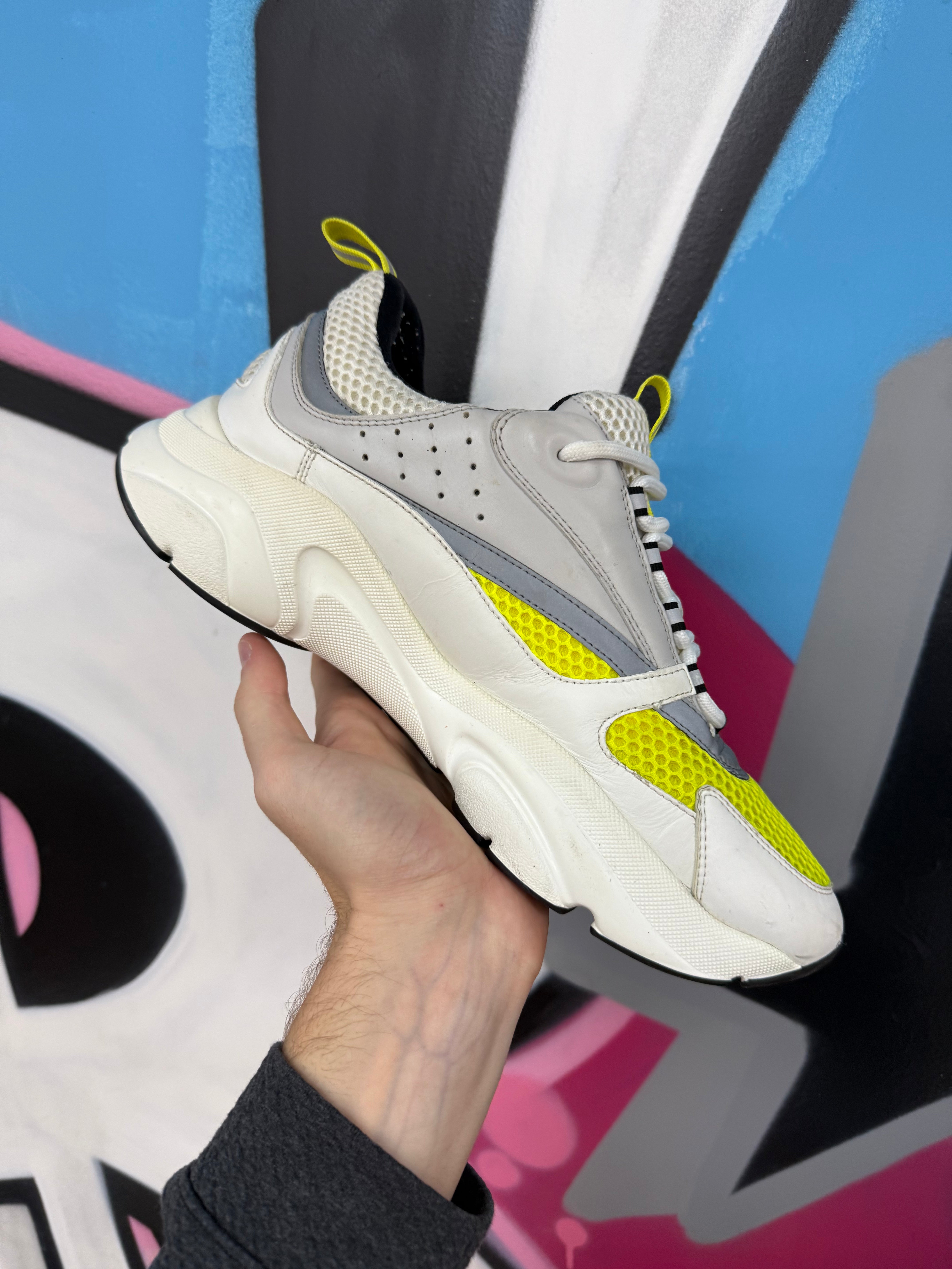 Dior White Lime B22 Sneakers