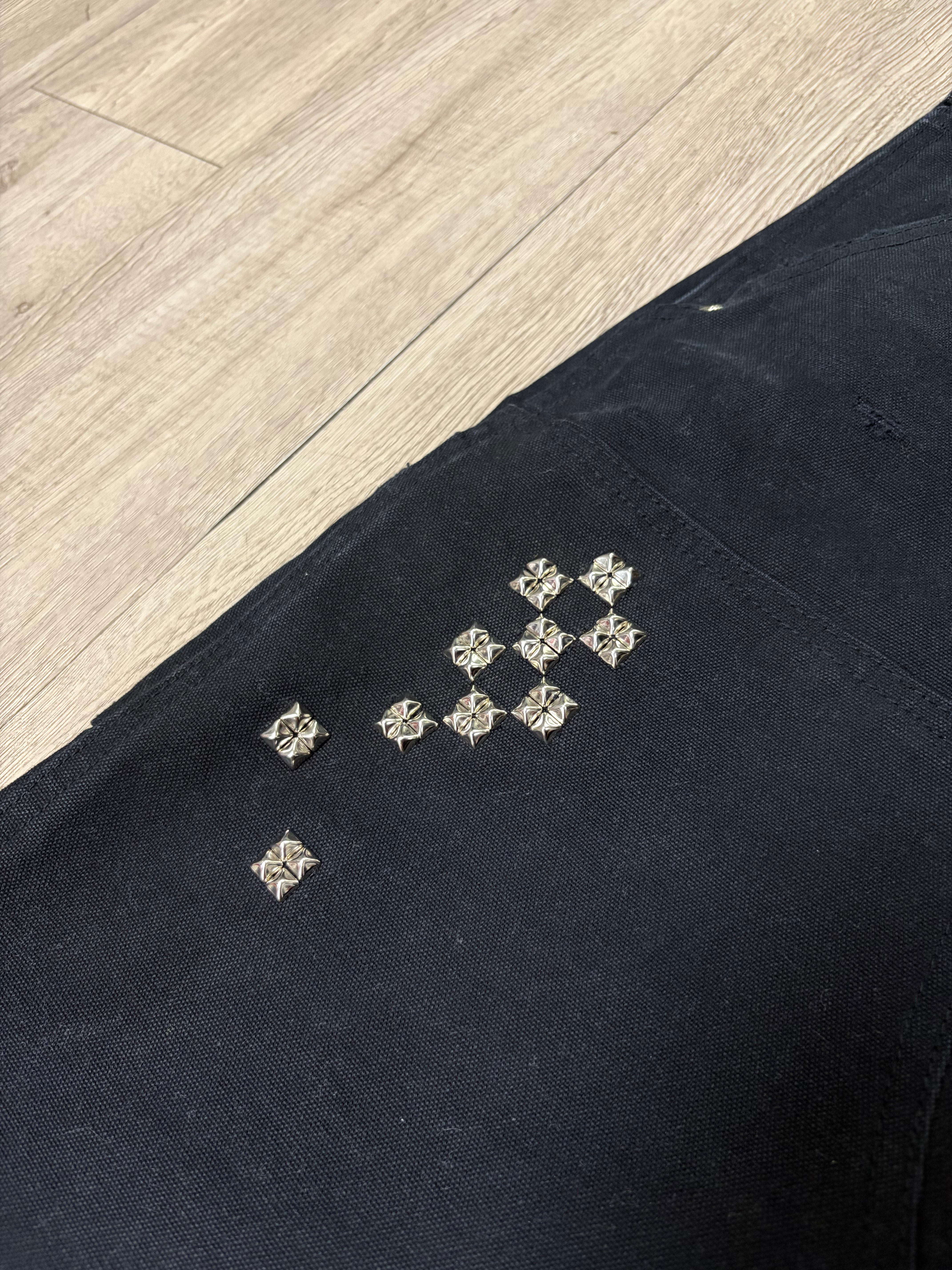 Paly Black Studded Carpenter Shorts