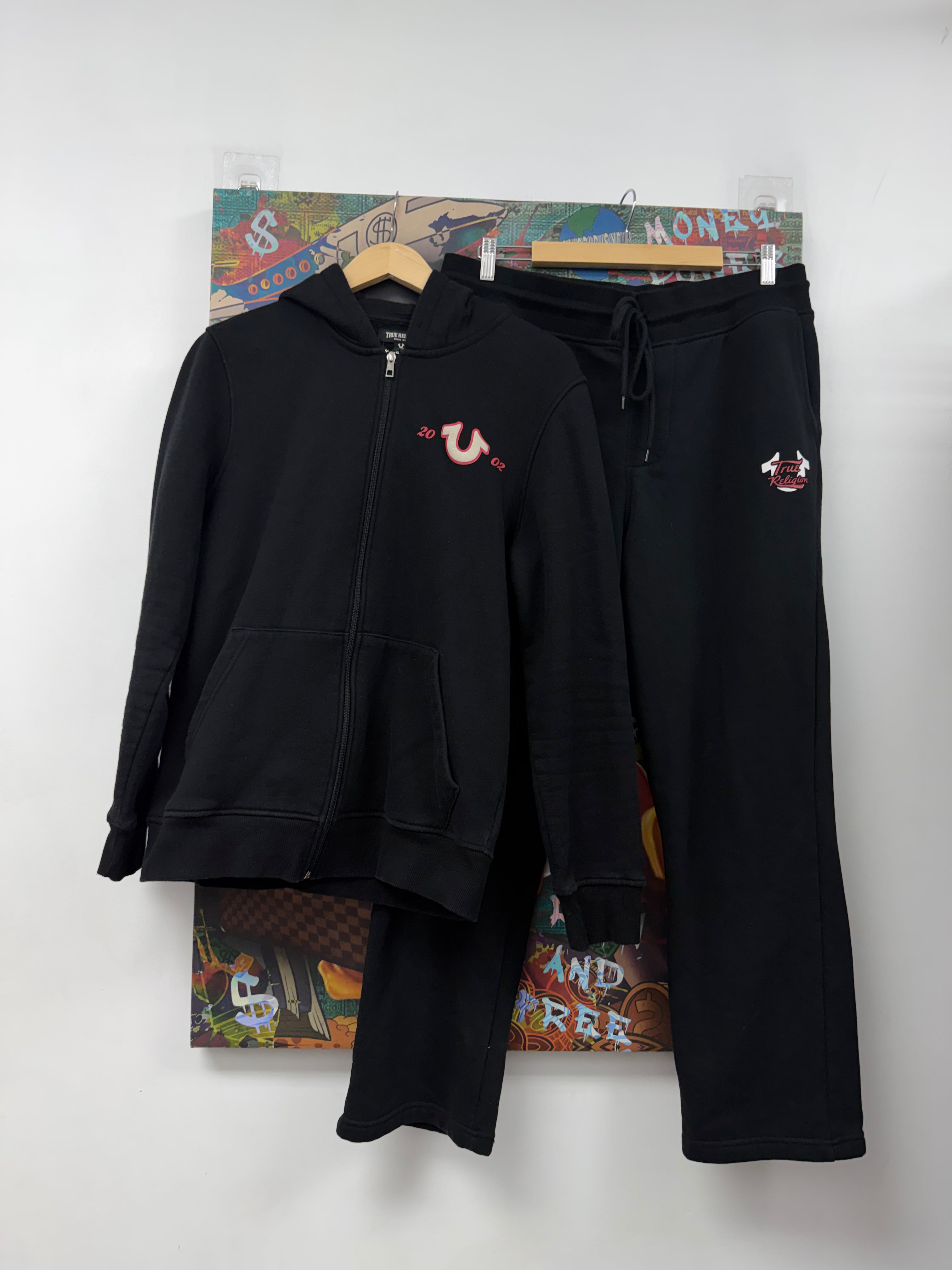 True Religion Black Red Sweatsuit