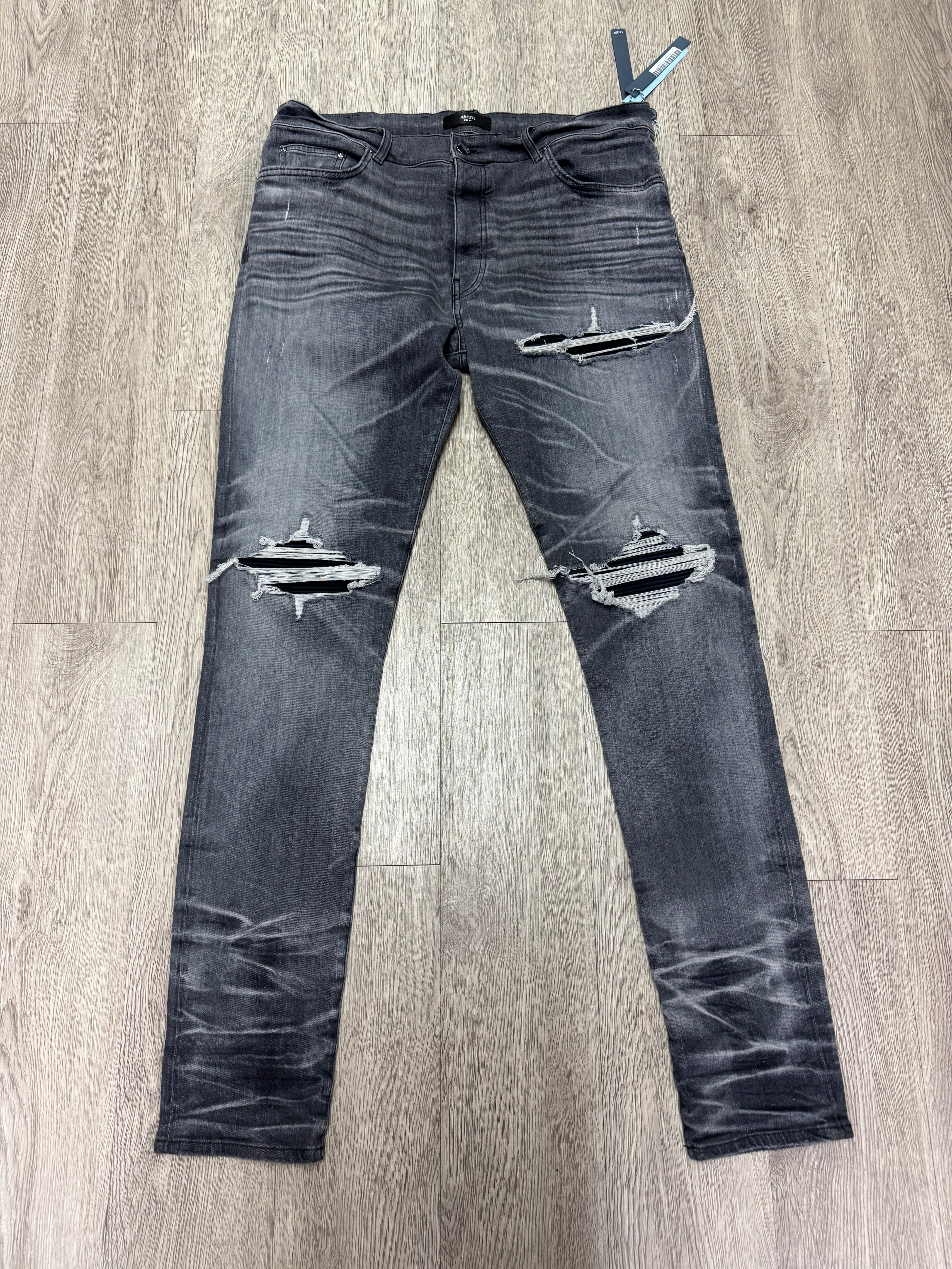 Amiri MX1 Grey Black Patch Jeans
