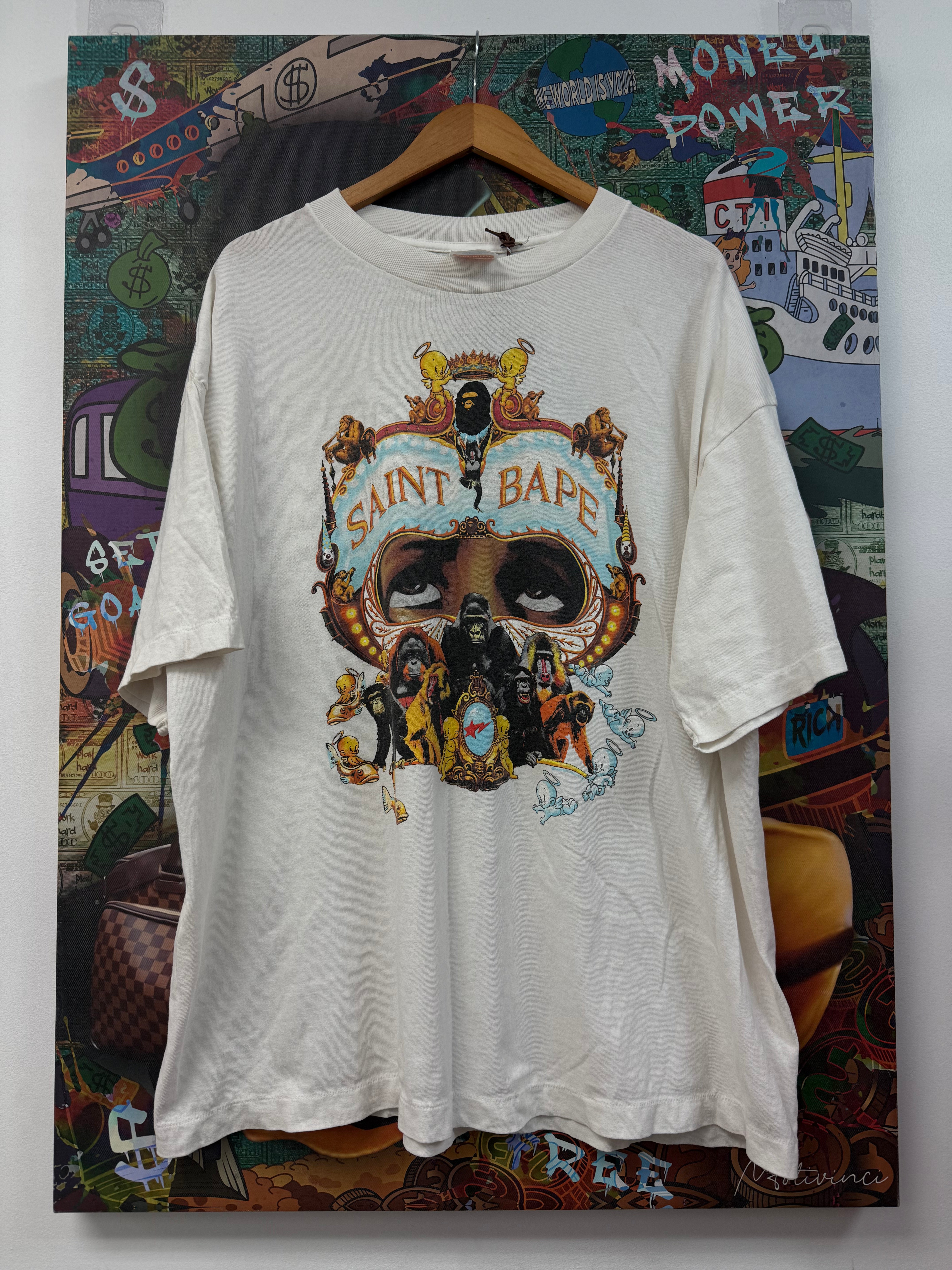 Saint Michael x BAPE White APE Tee