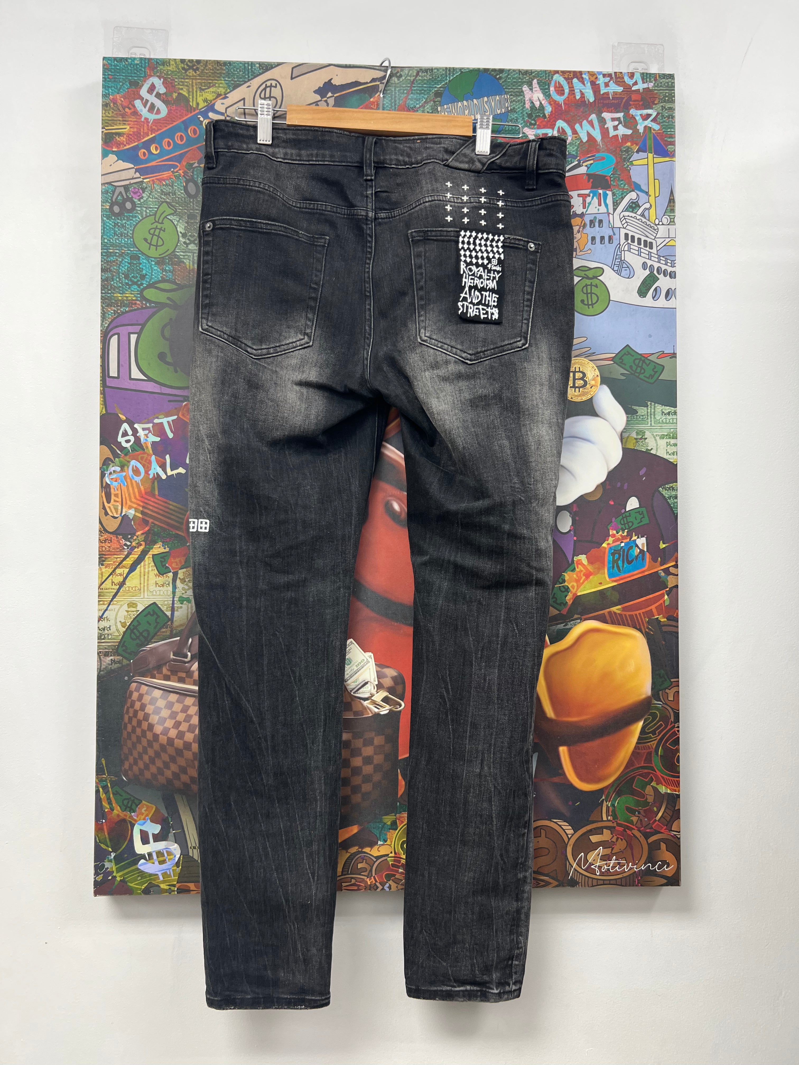 Ksubi Black Wash Knee Ripped Jeans