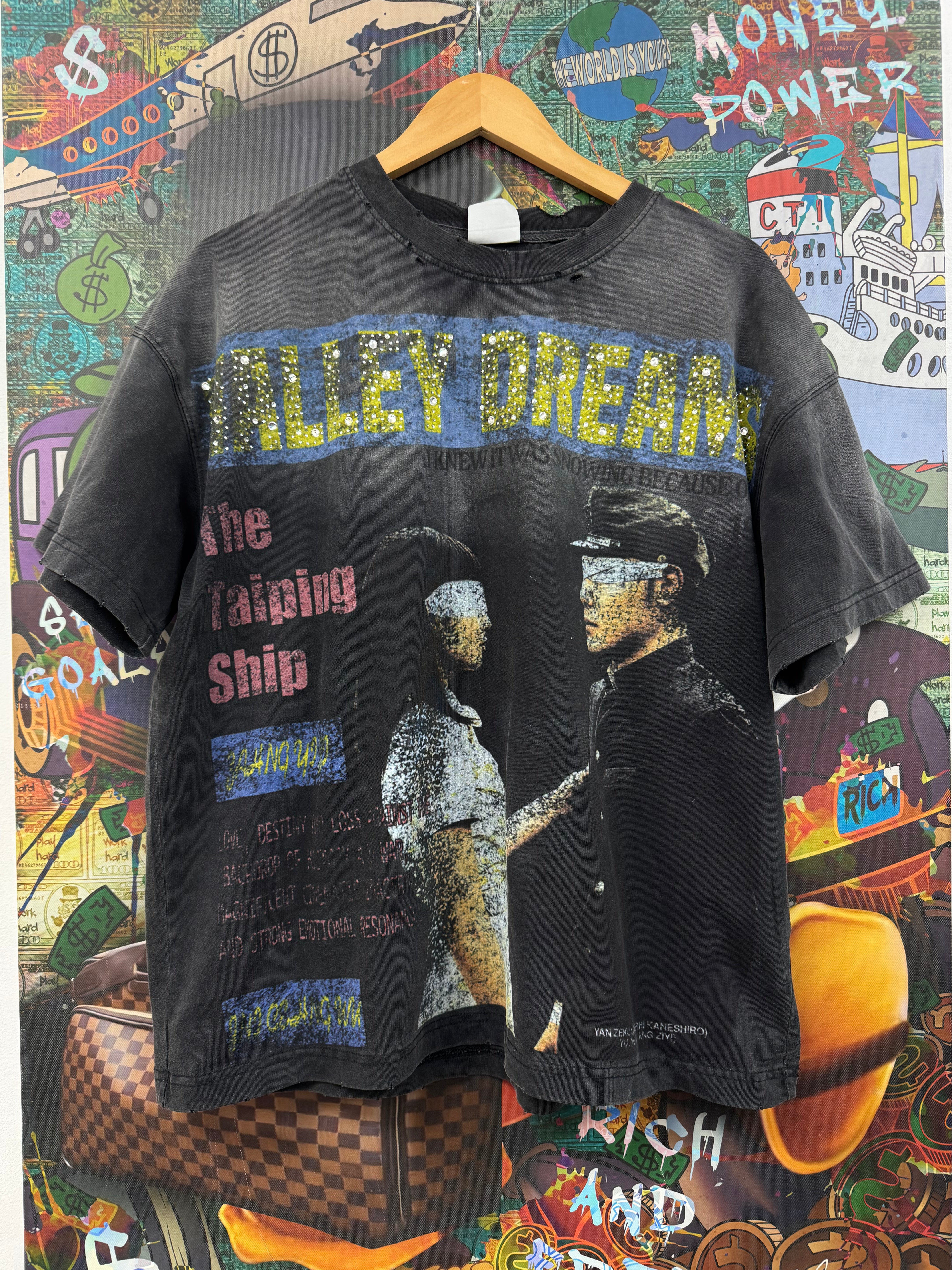 Vale Black The Cross Taiping Rhinestone Tee