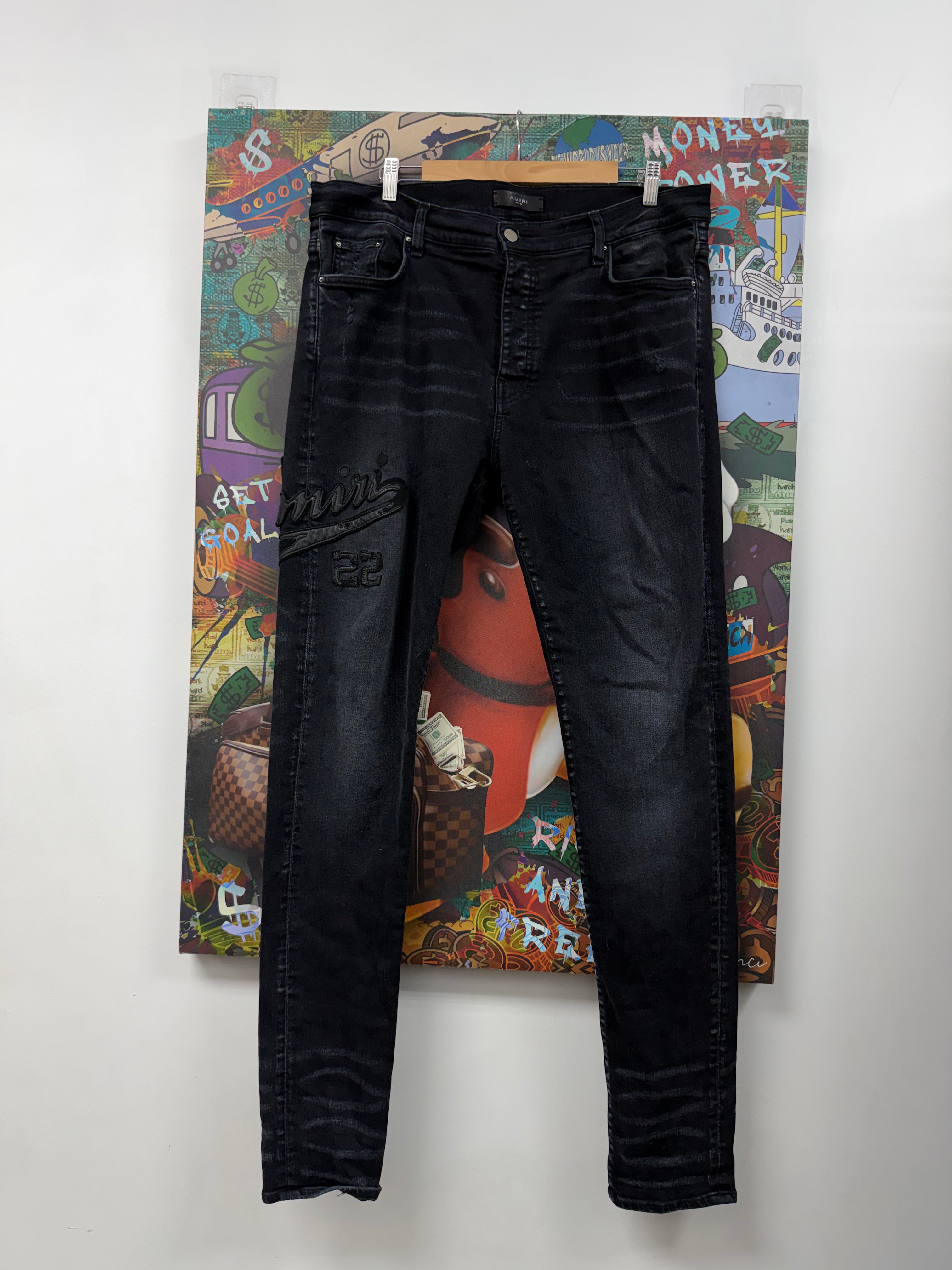 Amiri Black Wash 22 Patch Jeans