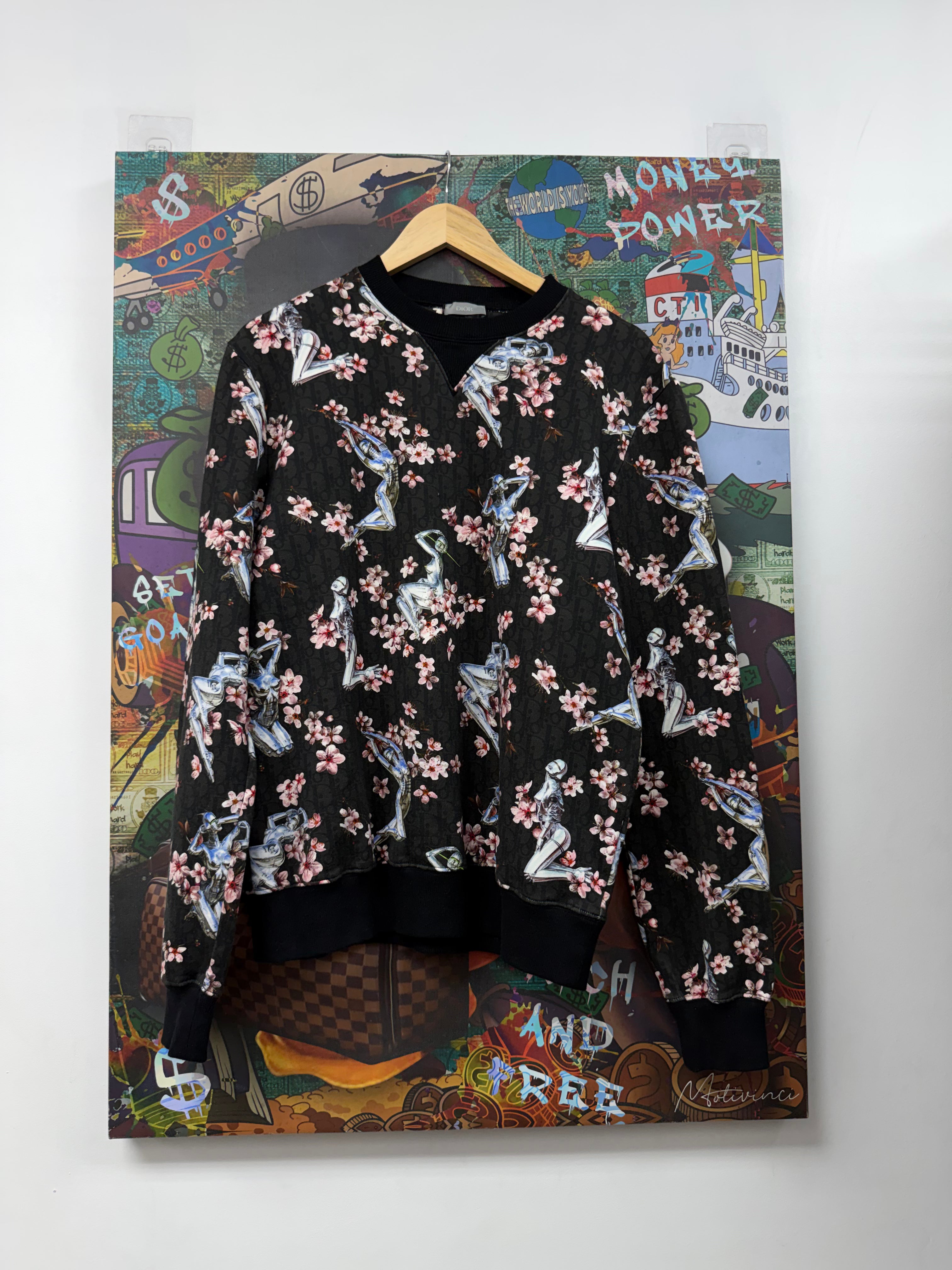Dior Black Oblique Monogram Sorayama Crewneck