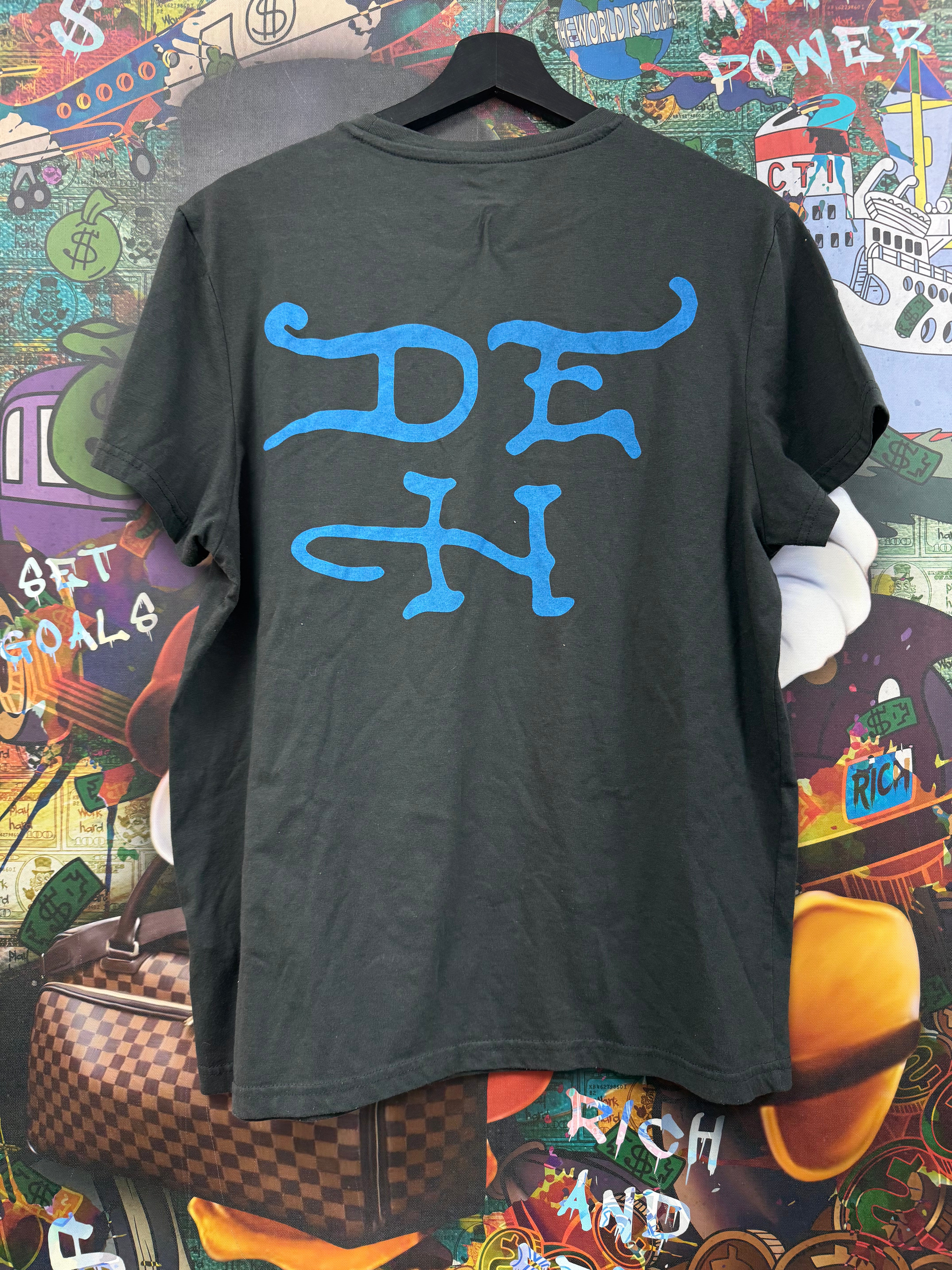 Ed Hardy Grey Rhinestone Blue Red Tiger Tee