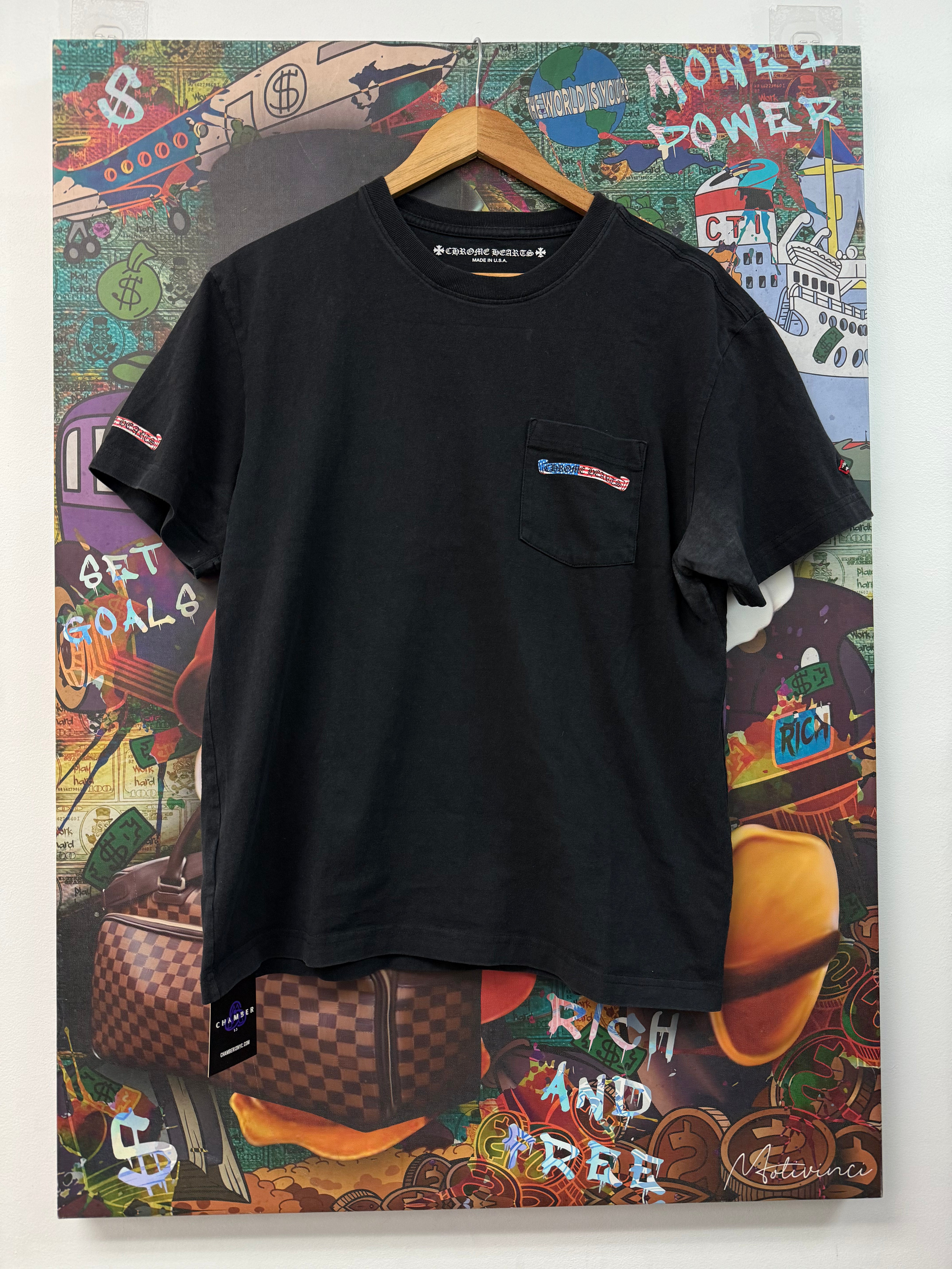 Chrome Hearts Matty Boy Black USA Flag Tee