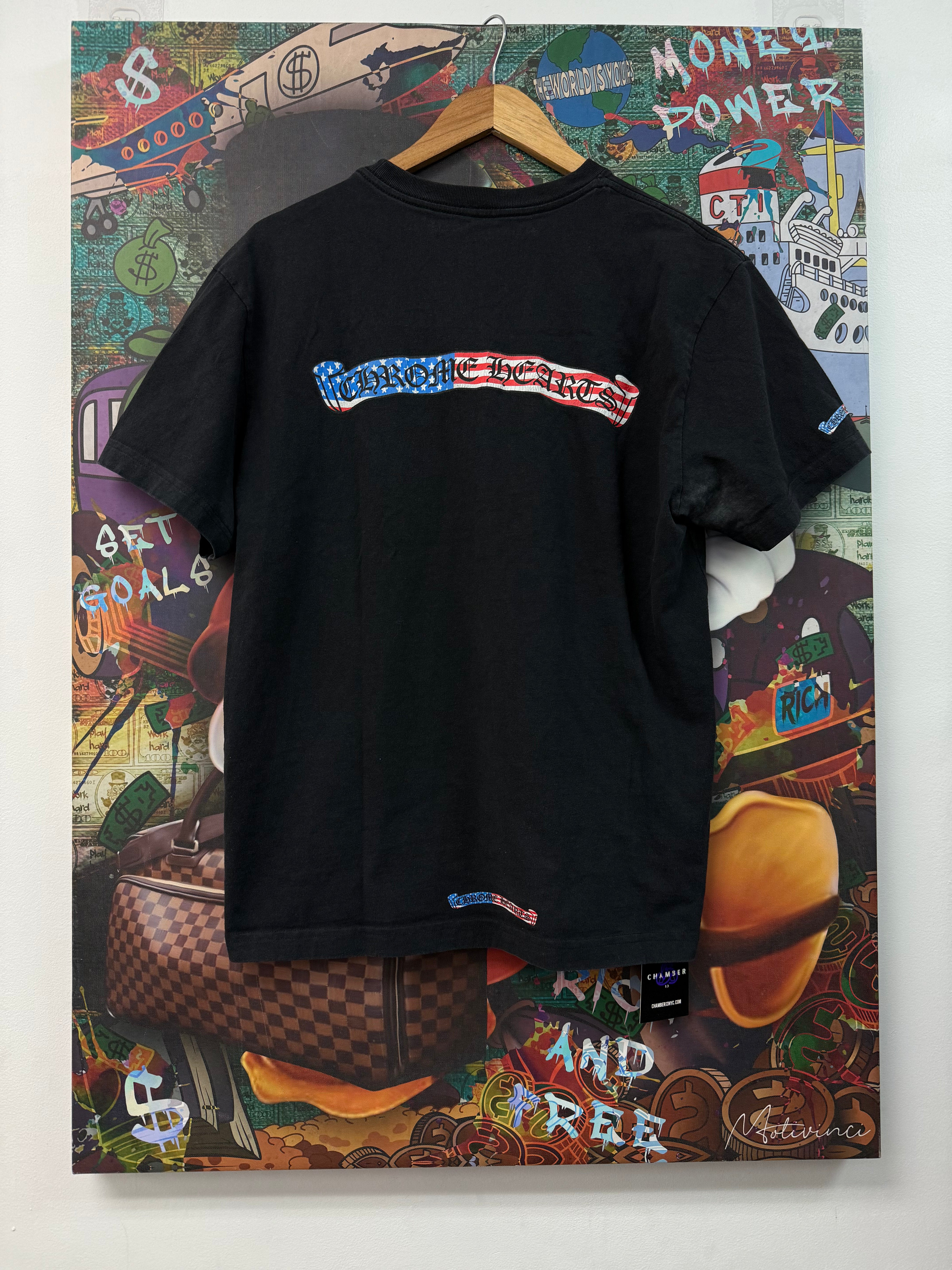 Chrome Hearts Matty Boy Black USA Flag Tee