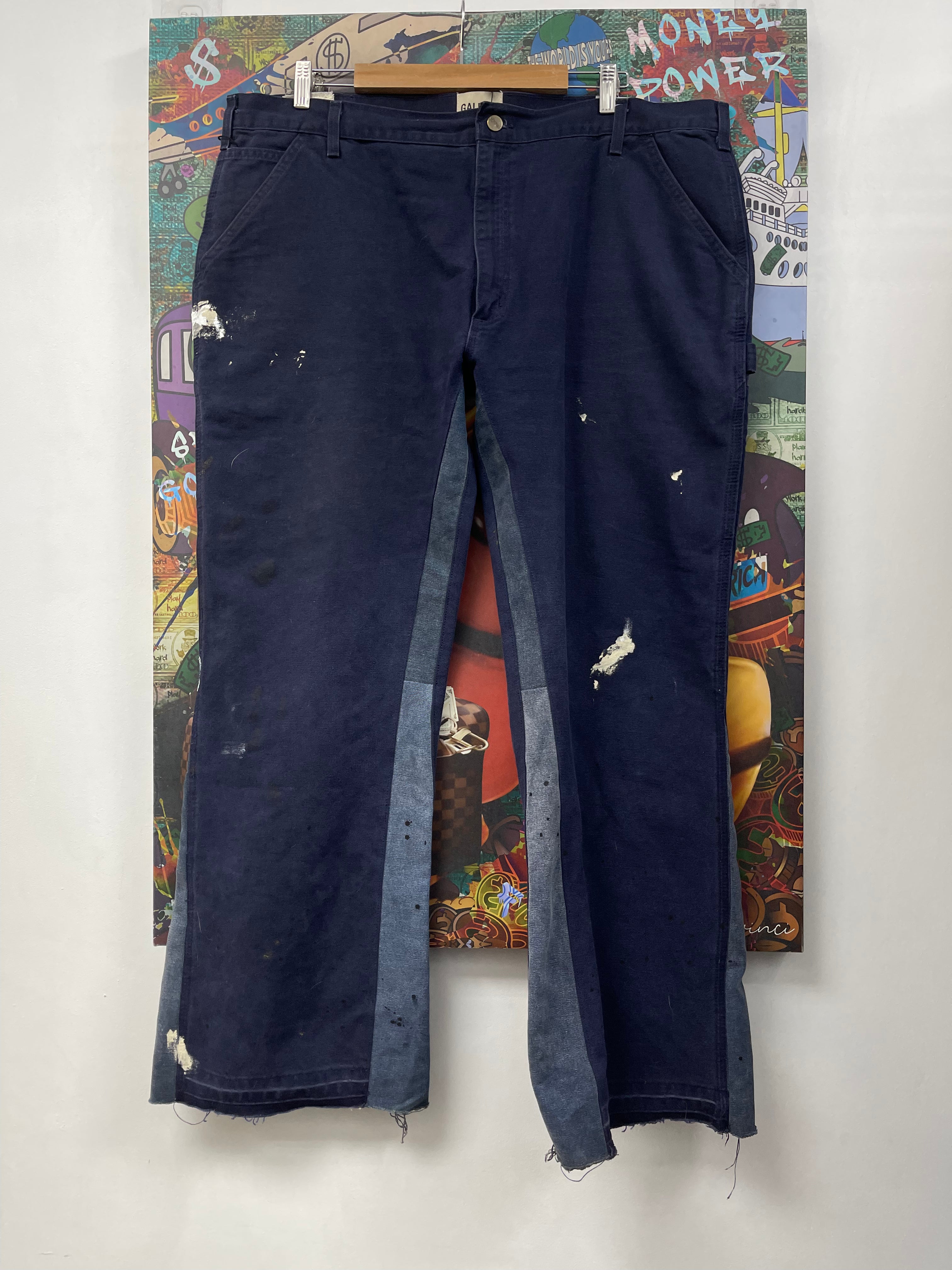 Gallery Dept Navy Flared Splatter Jeans