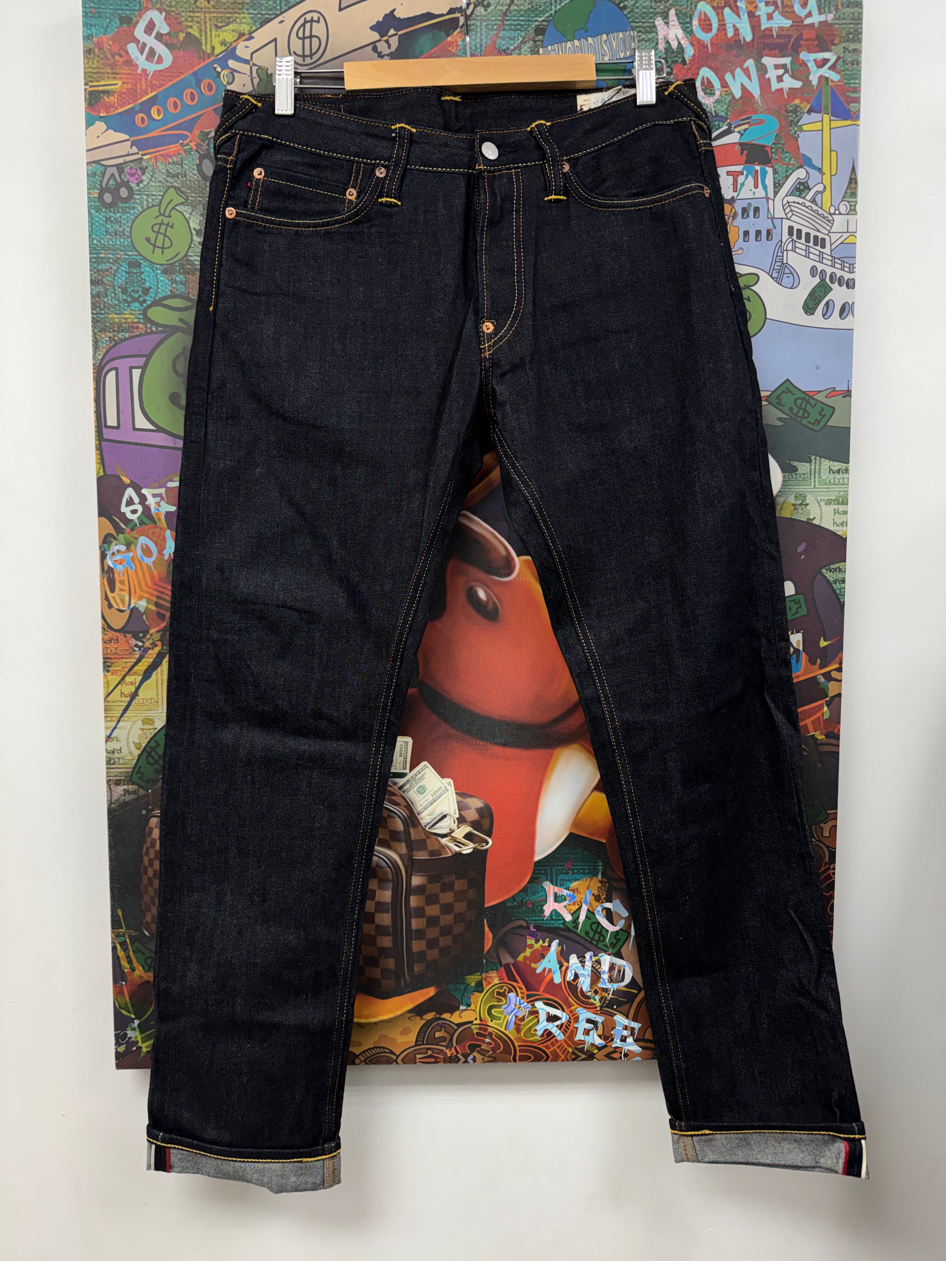 Evisu Navy Selvedge Red Arch Jeans