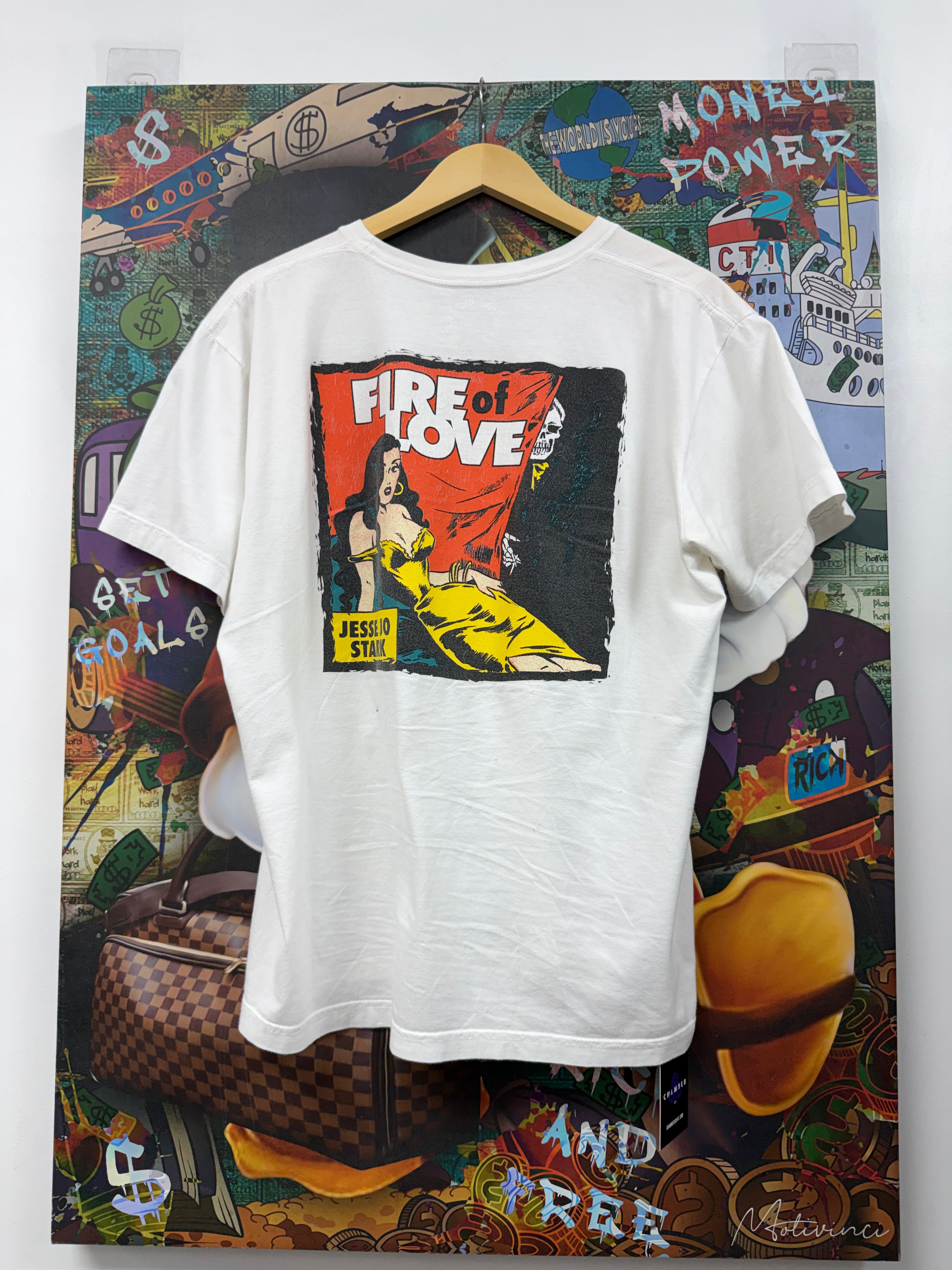 Chrome Hearts White Deadly Doll Fire Of Love Tee