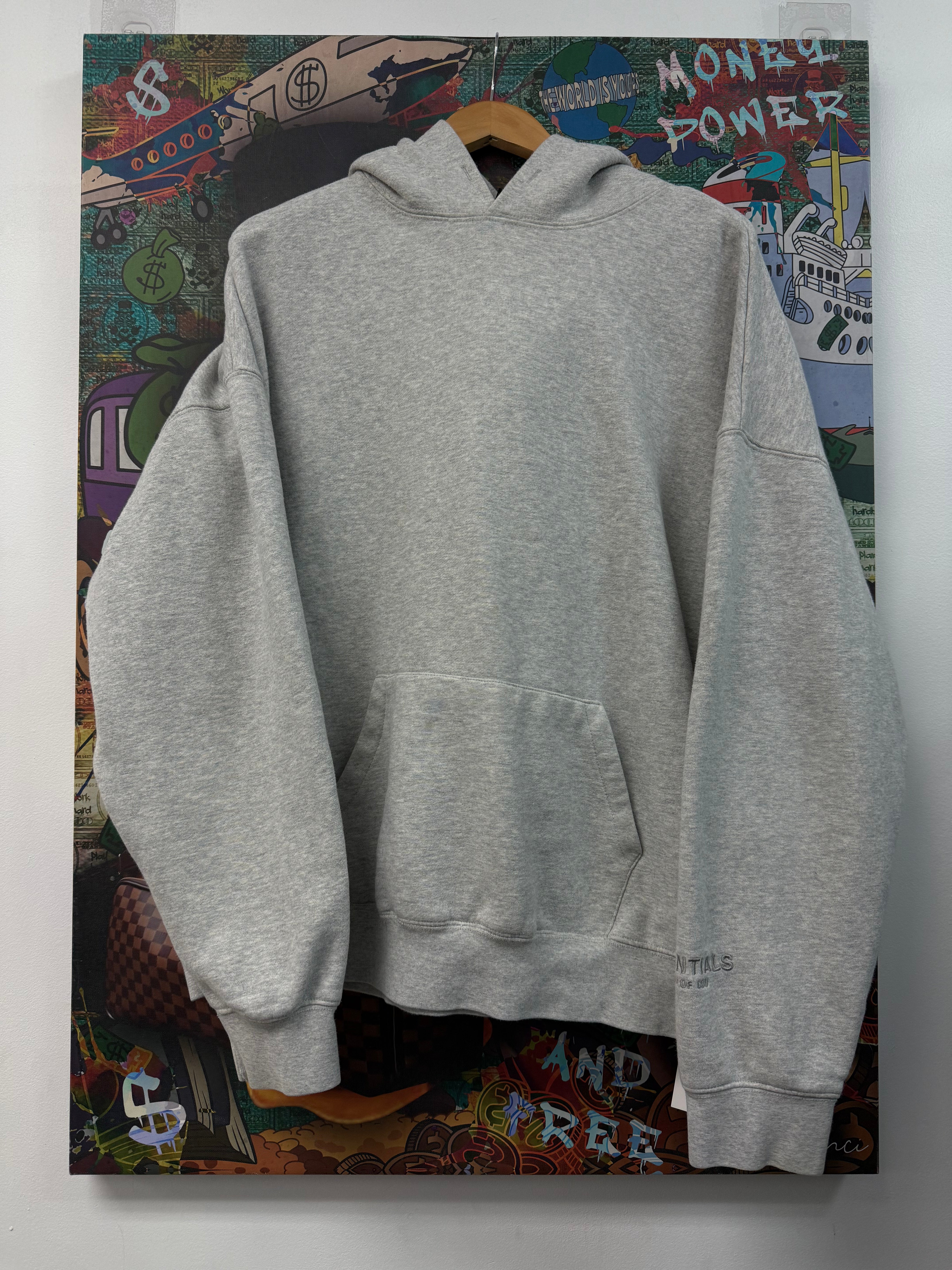 Essentials Light Oatmeal Plain Hoodie