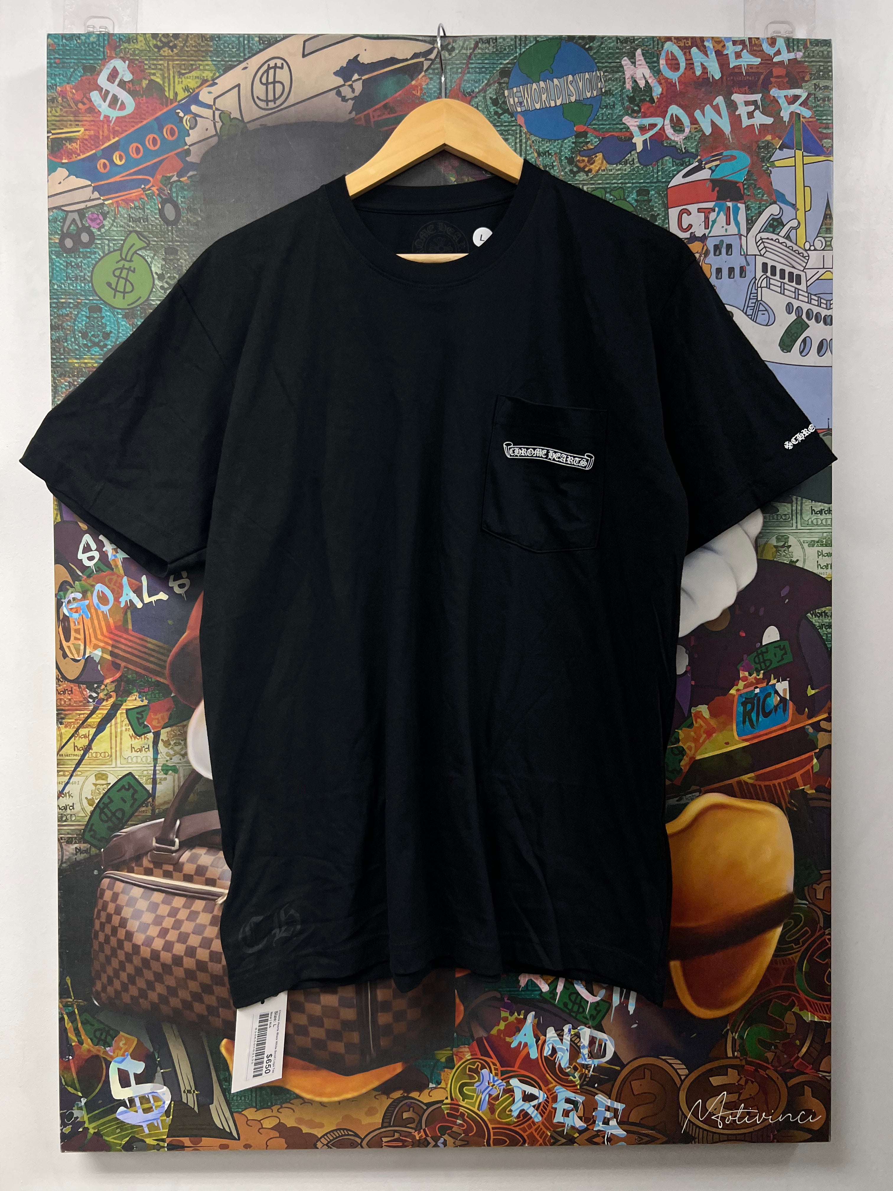 Chrome Hearts Black White Scroll Logo Tee