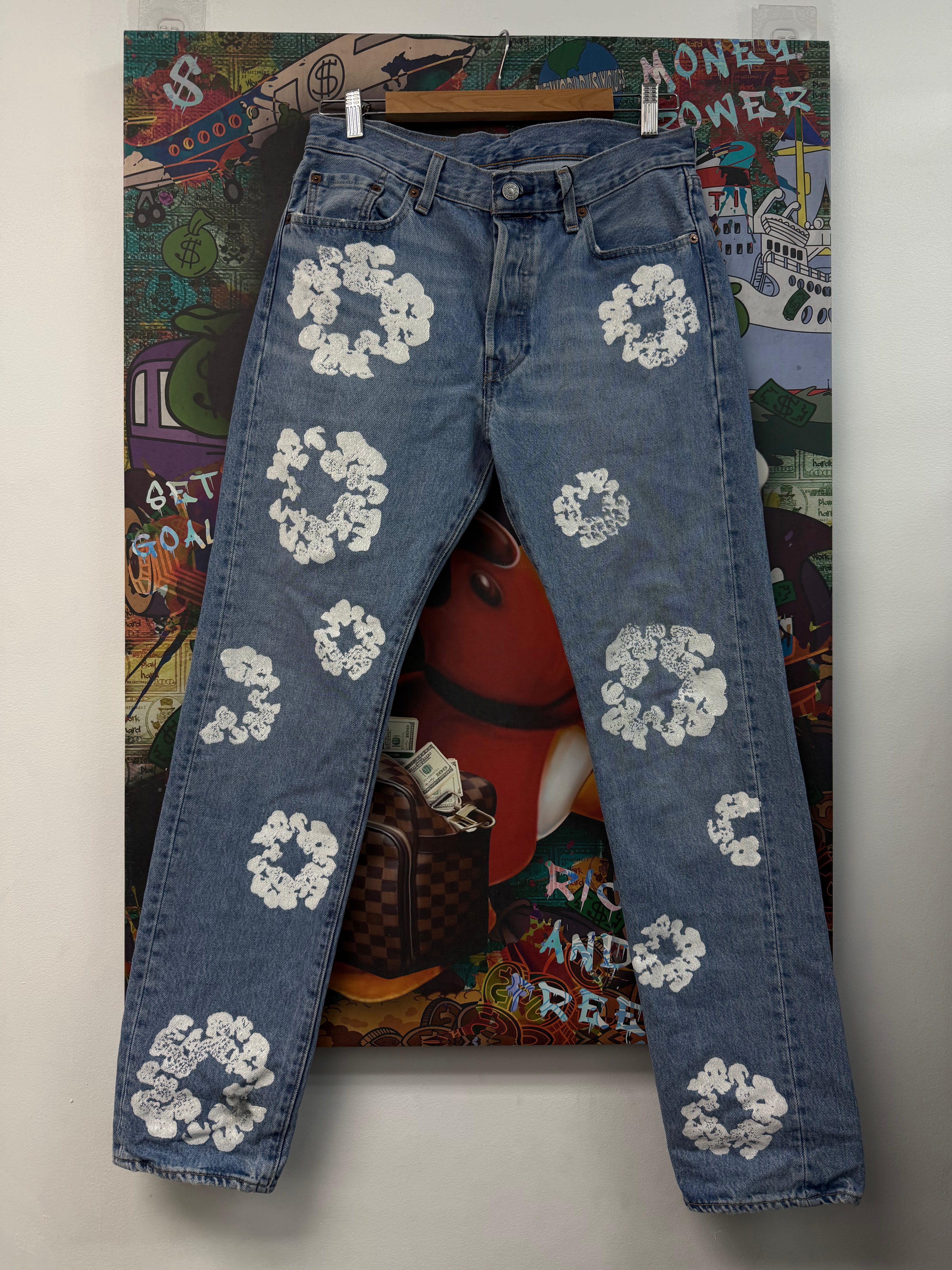 Denim Tears Light Wash Cotton Wreath Jeans