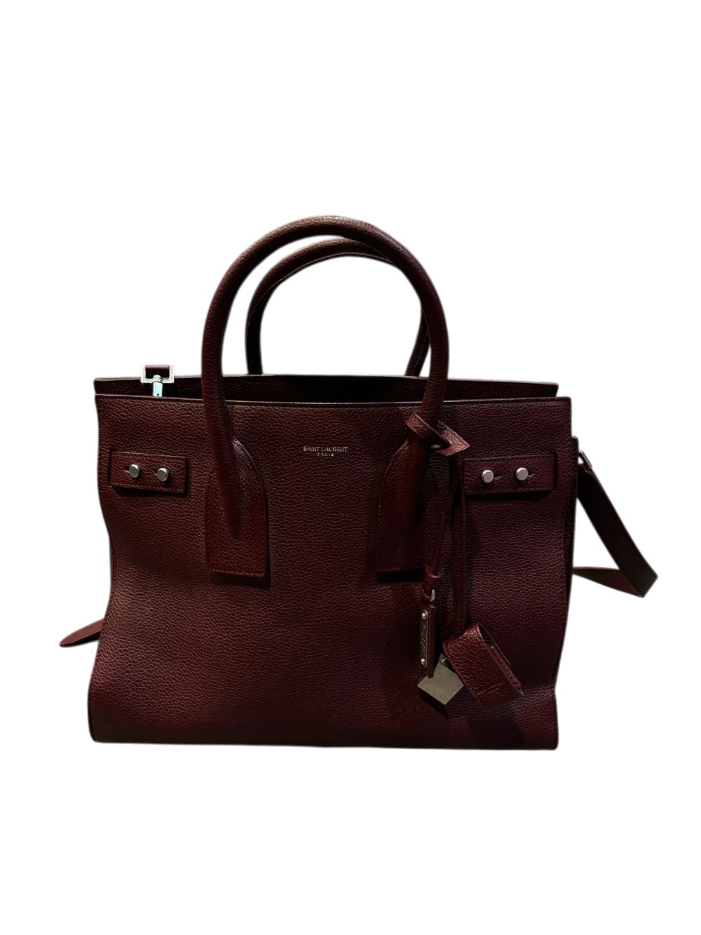 YSL Sac De Jour Tote Maroon Bag