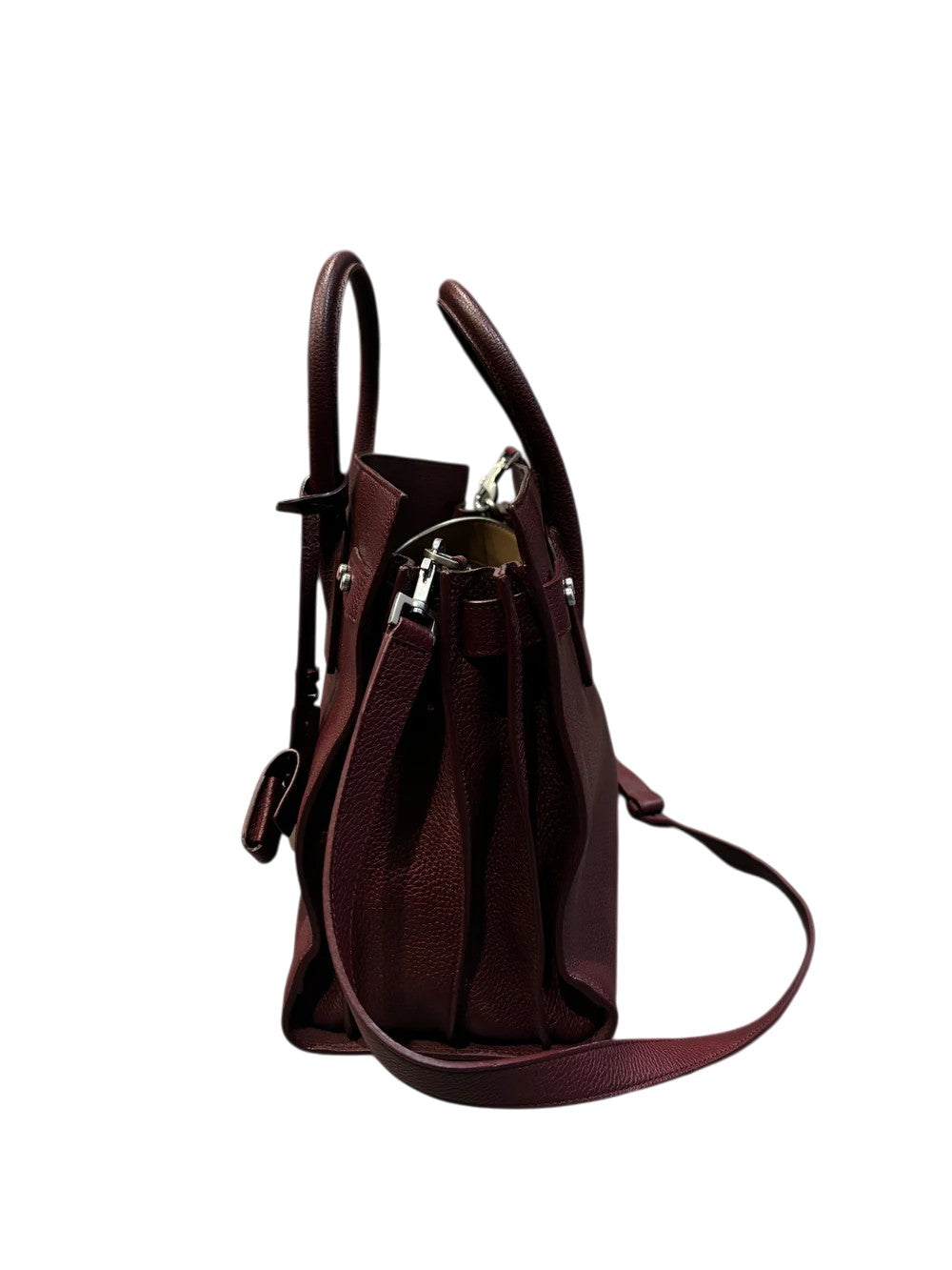 YSL Sac De Jour Tote Maroon Bag