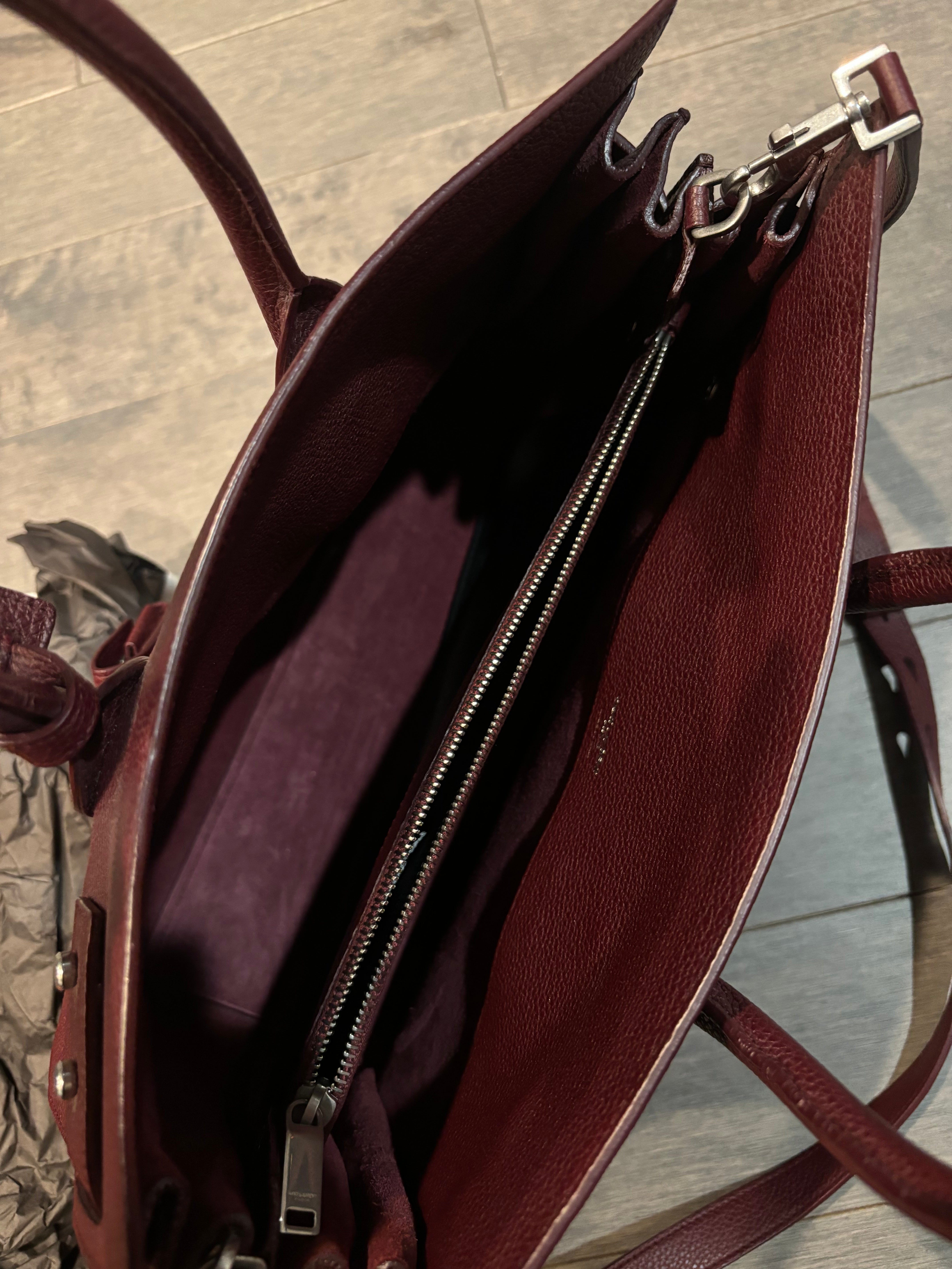 YSL Maroon Sac De Jour Tote Used