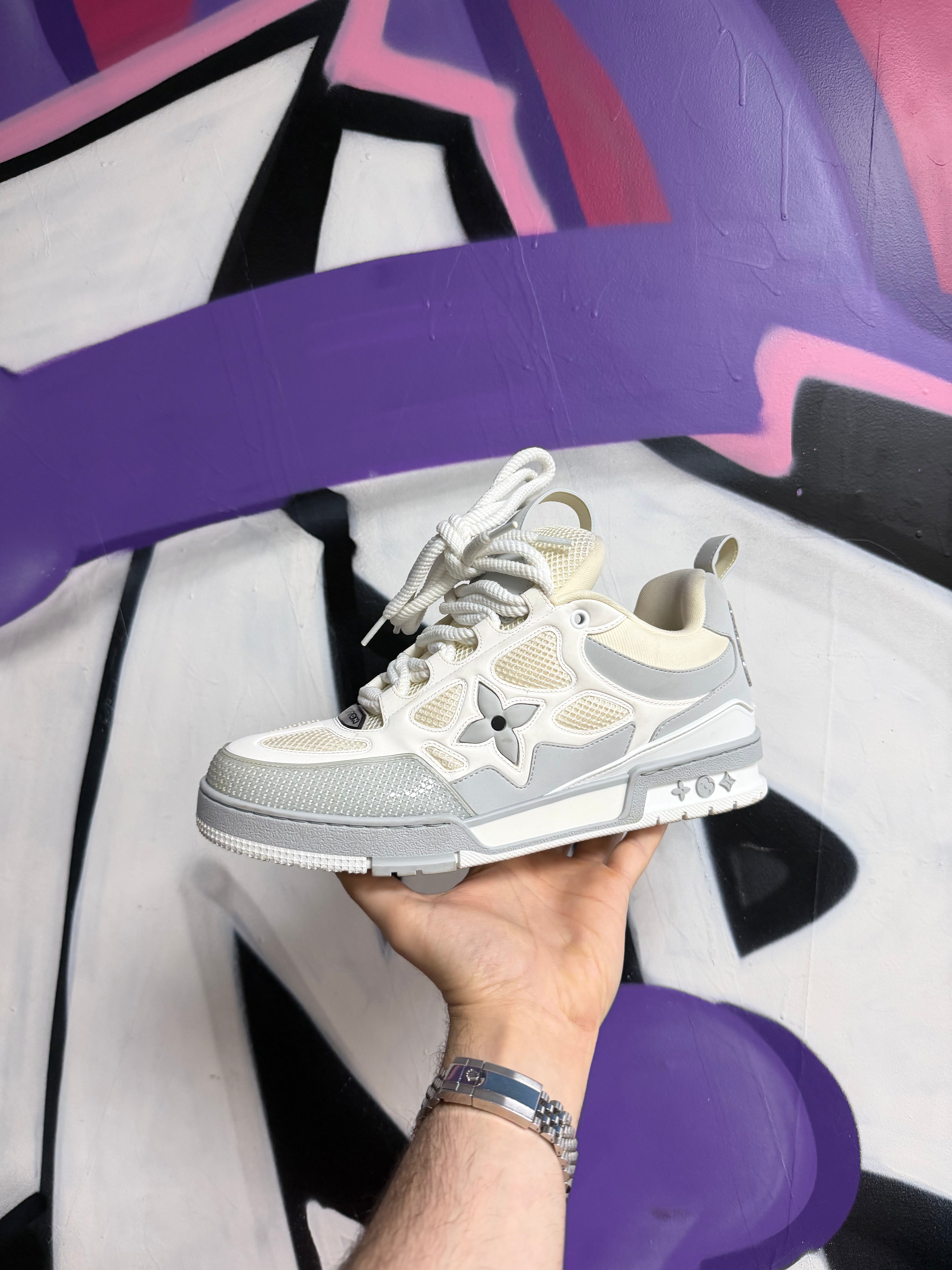 Louis Vuitton White Grey Skate Sneakers