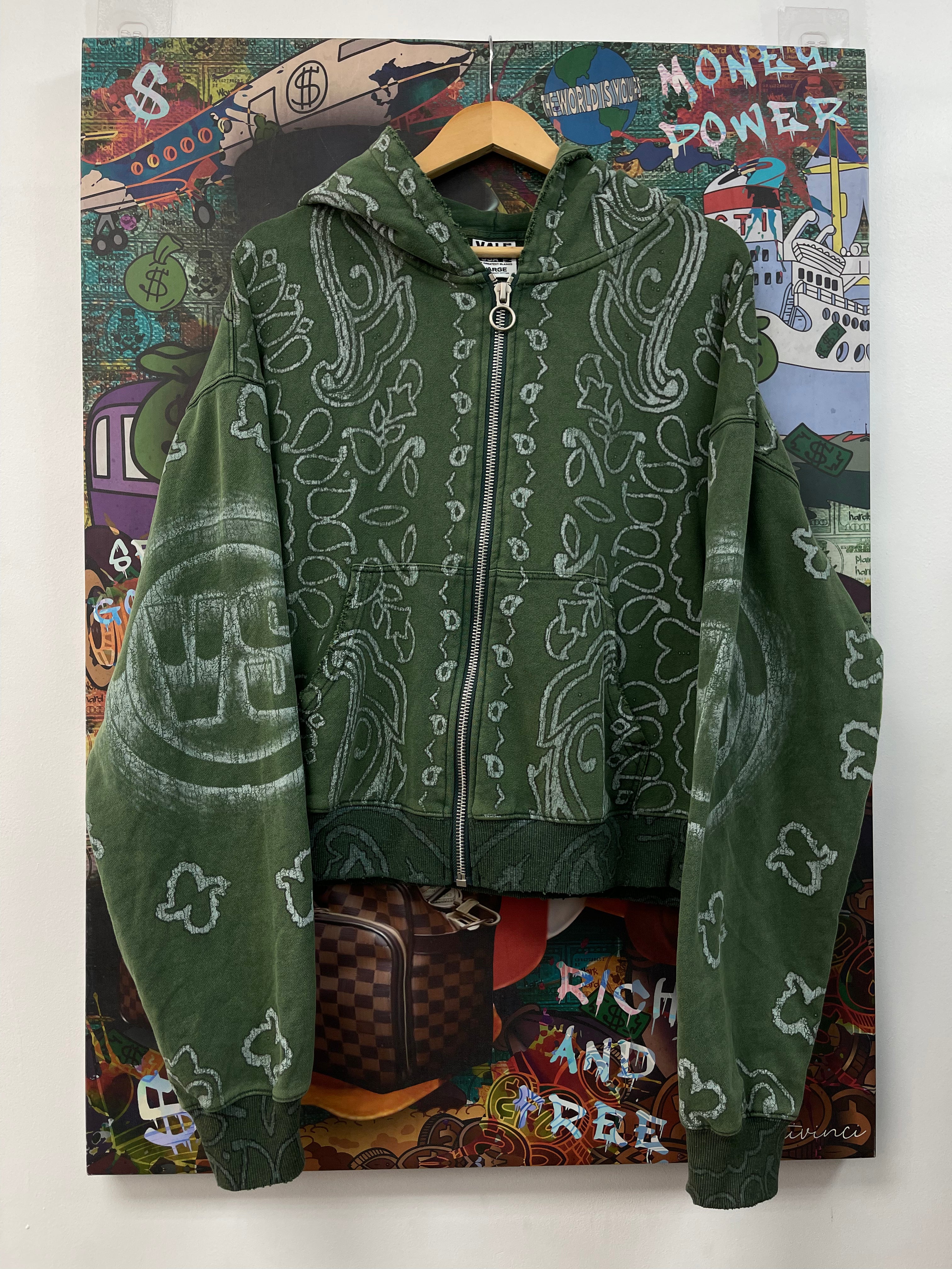 Vale Green Paisley Zip Up Hoodie
