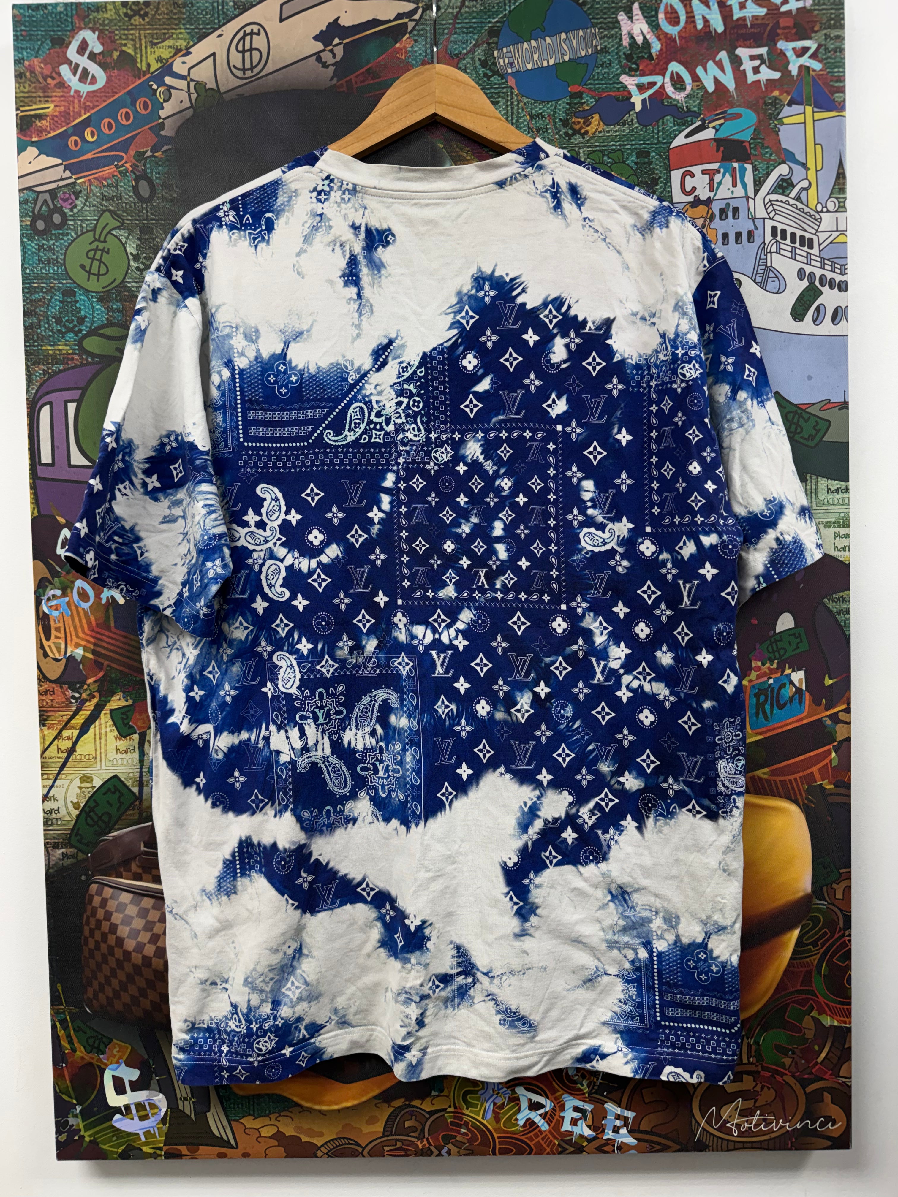 Louis Vuitton Blue Bandana Monogram Logo Tee