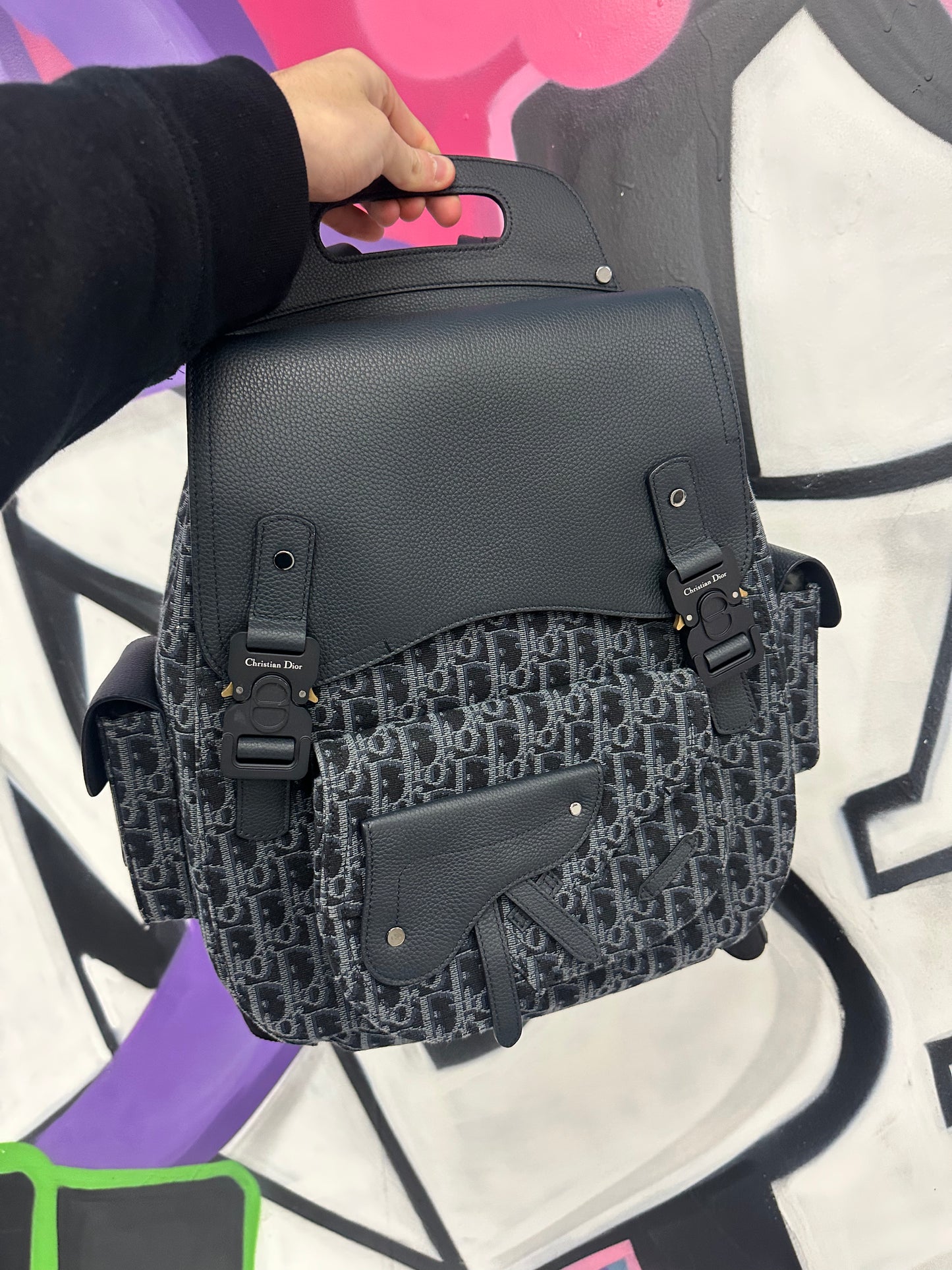 Dior Saddle Backpack Black Like New One Size No Box
