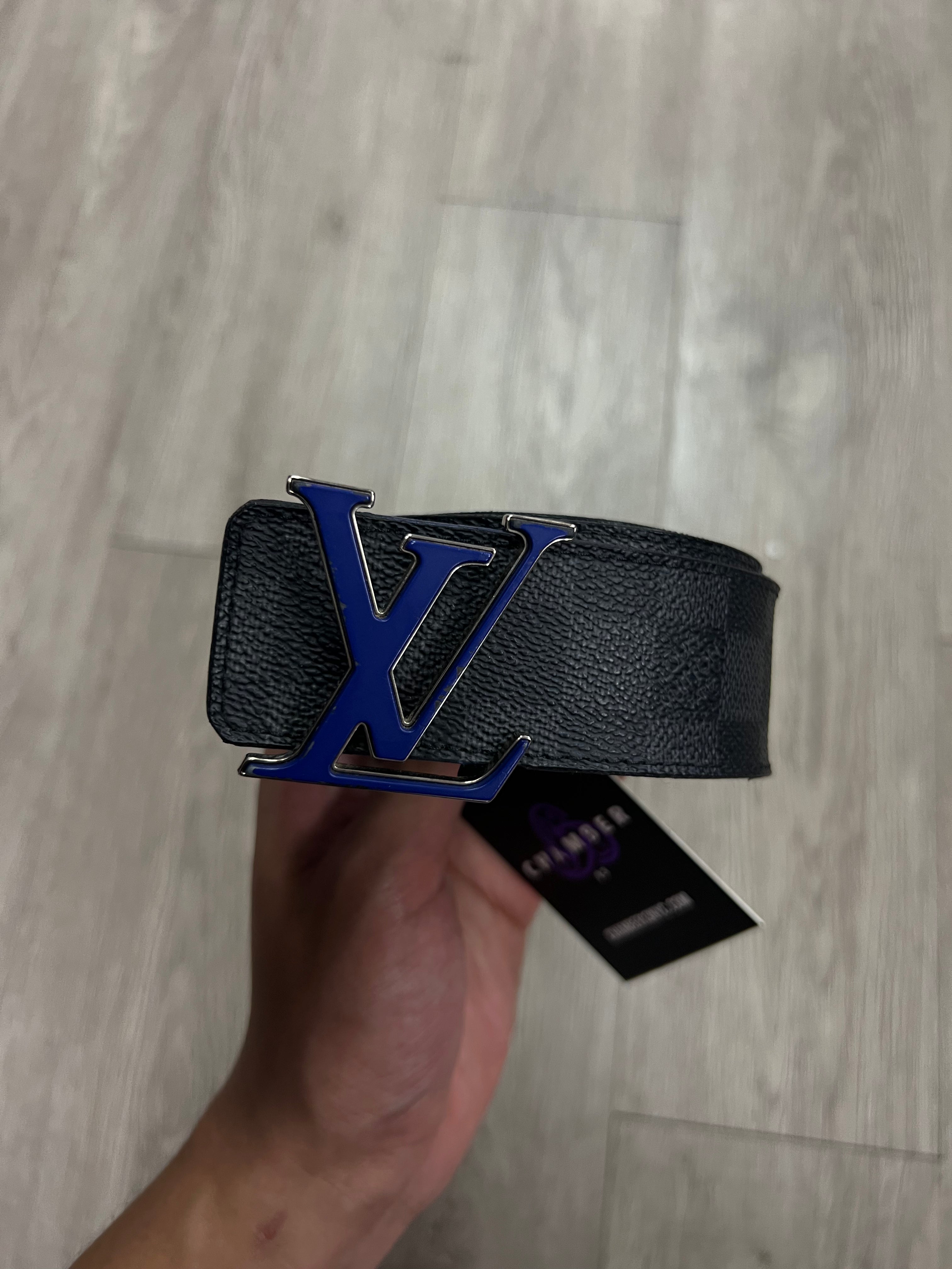 Louis Vuitton Black Blue Damier Belt