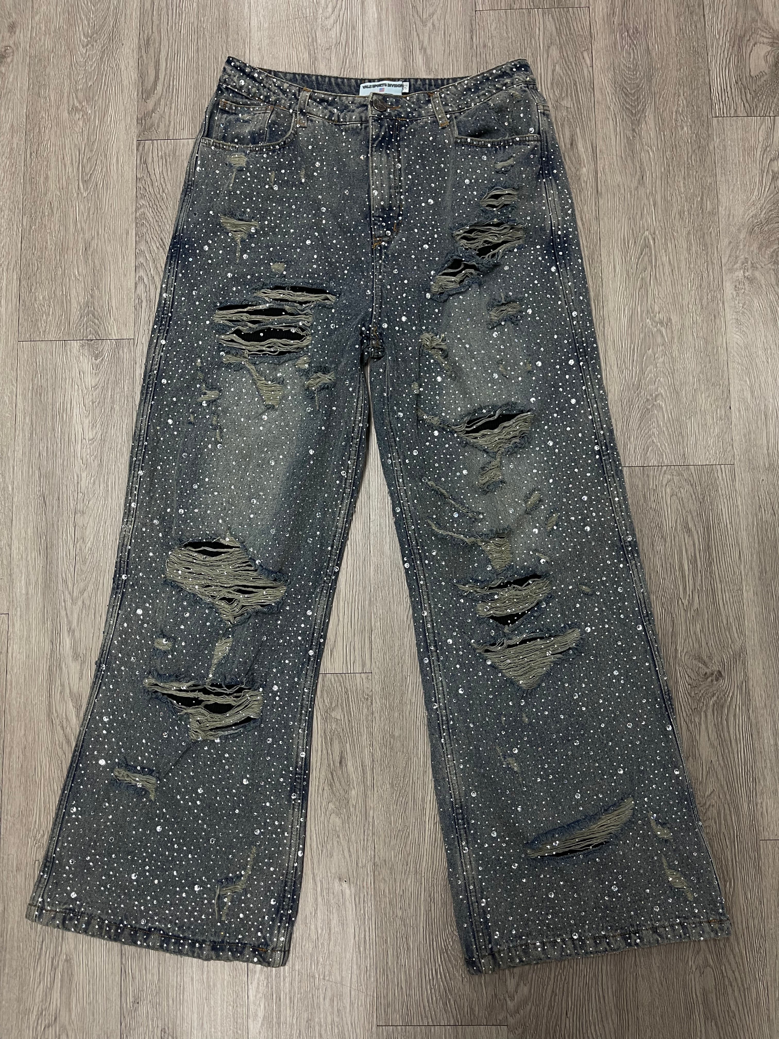 Vale Rhinestone Light Wash Jeans