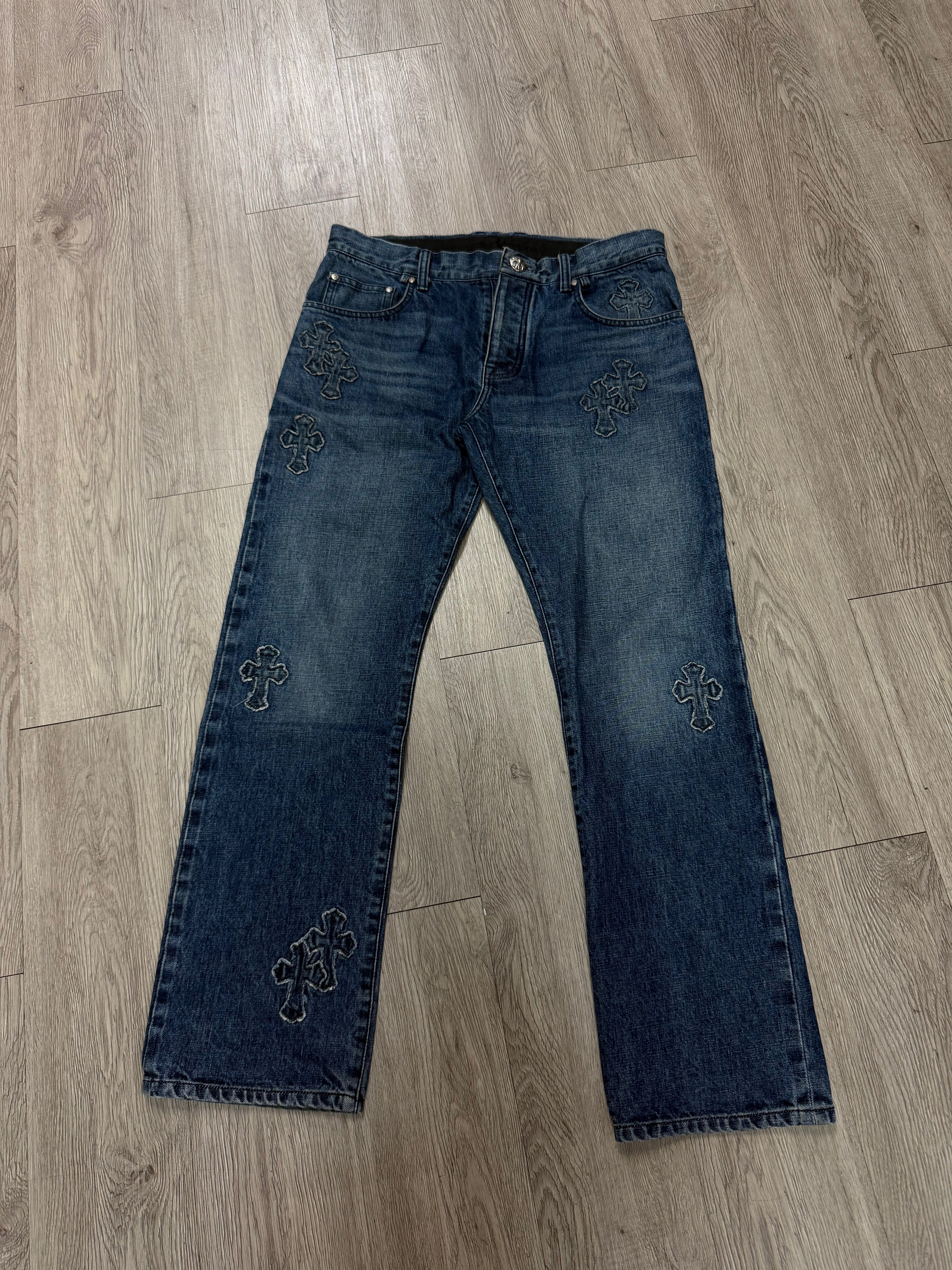 Chrome Hearts Denim Cross Patch Jeans