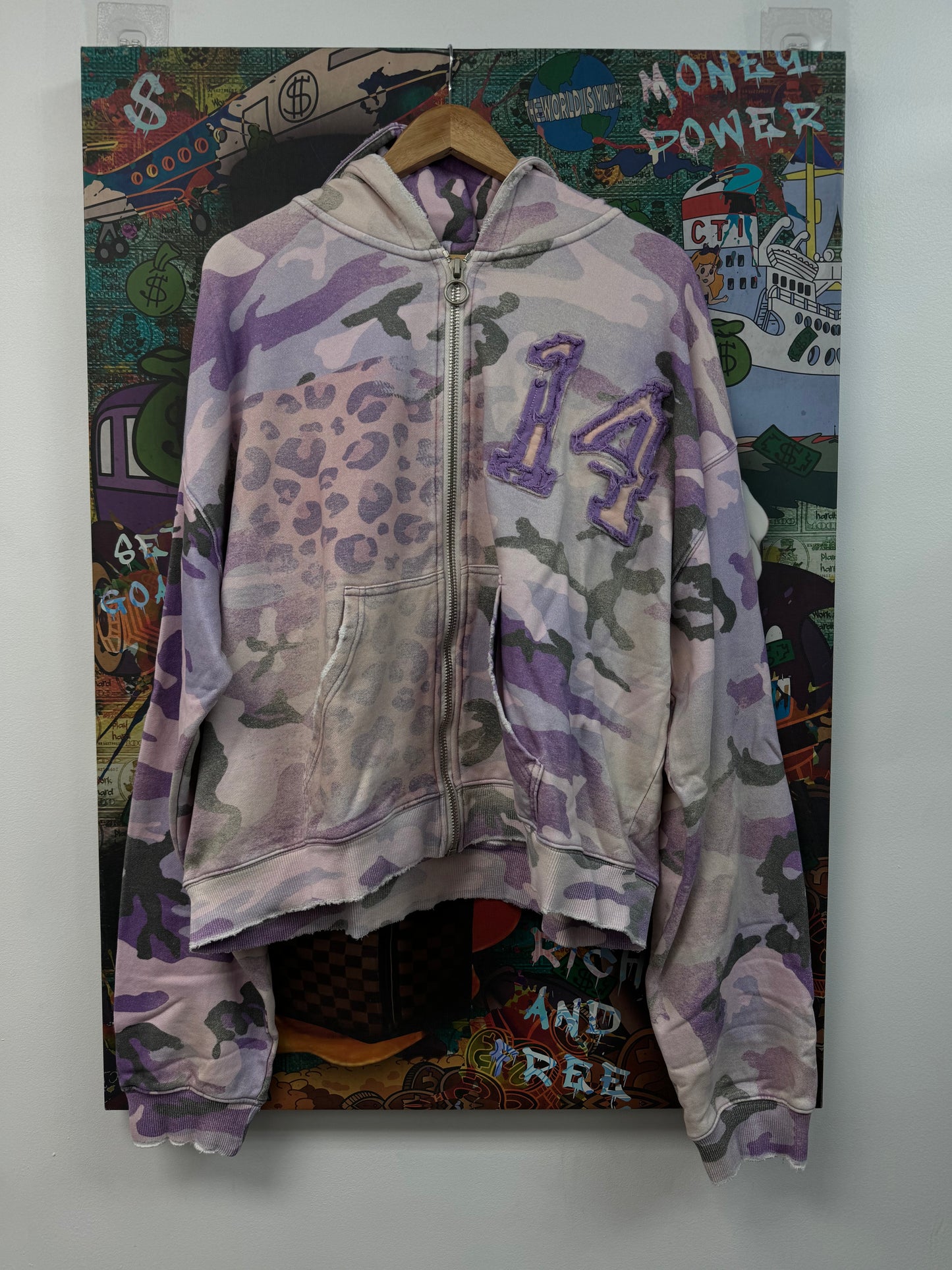 Vale Purple Camo 14 Zip Hoodie