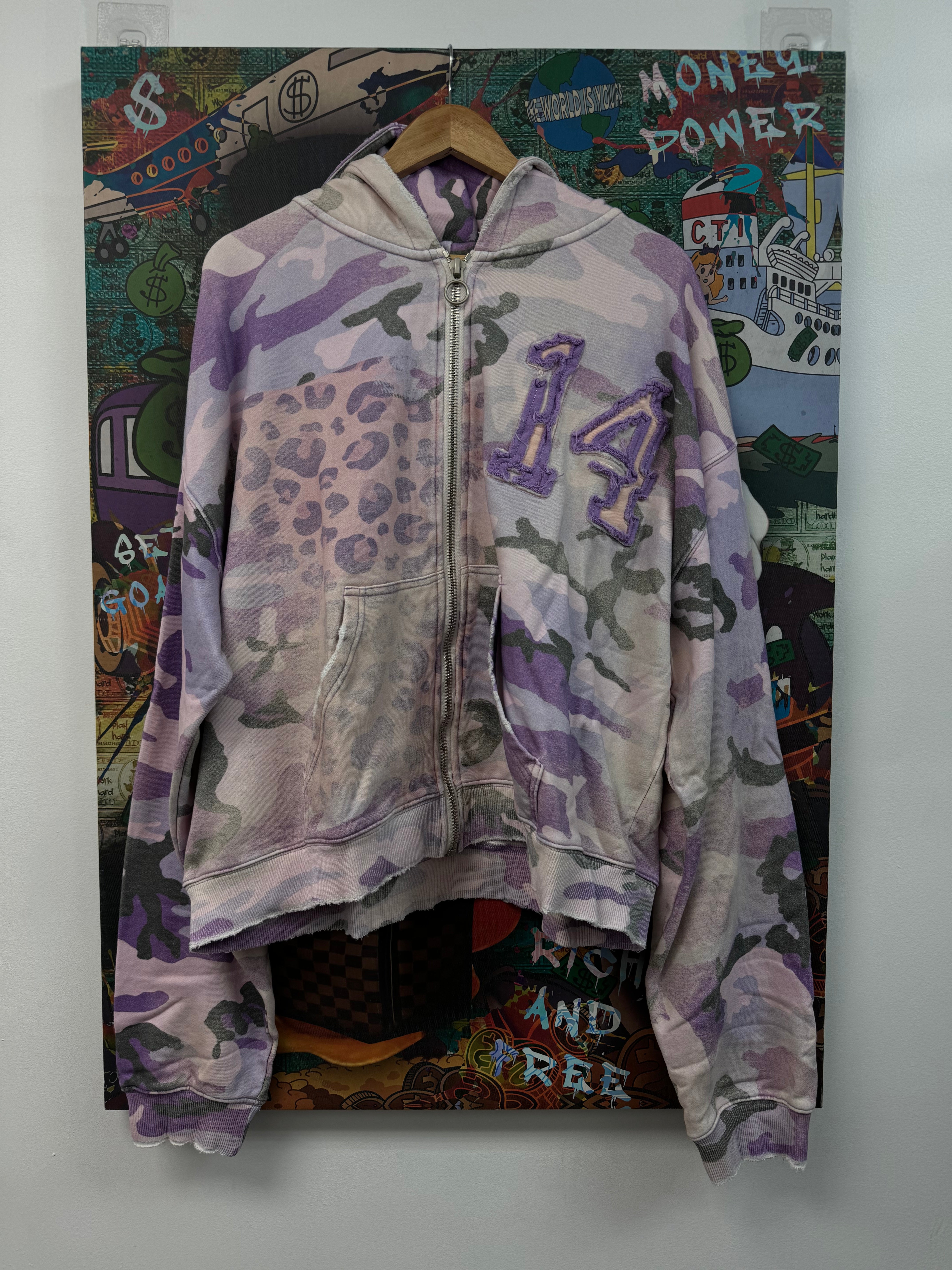 Vale Purple Camo 14 Zip Hoodie