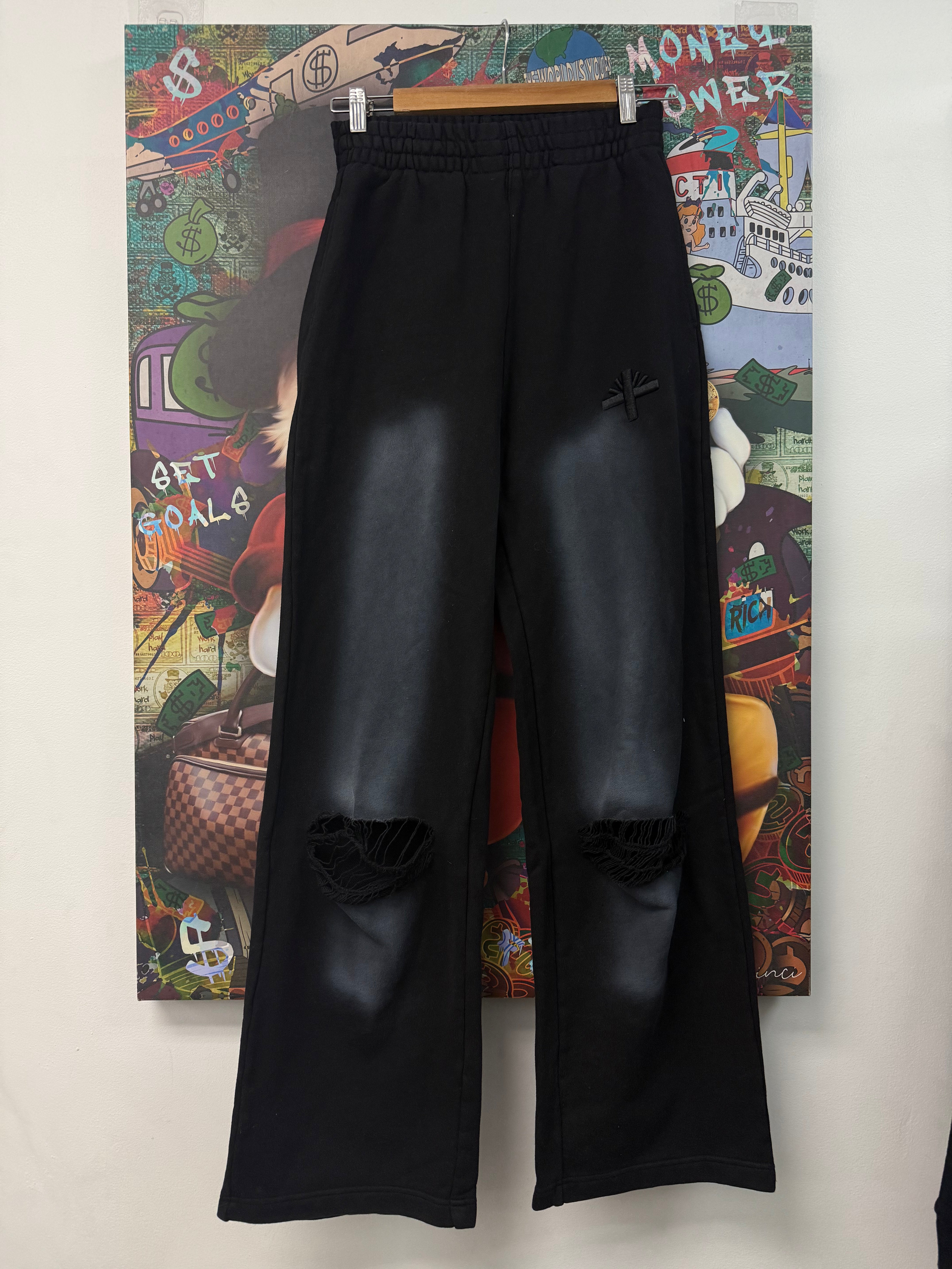 Vertabrae Black Mono Sweats