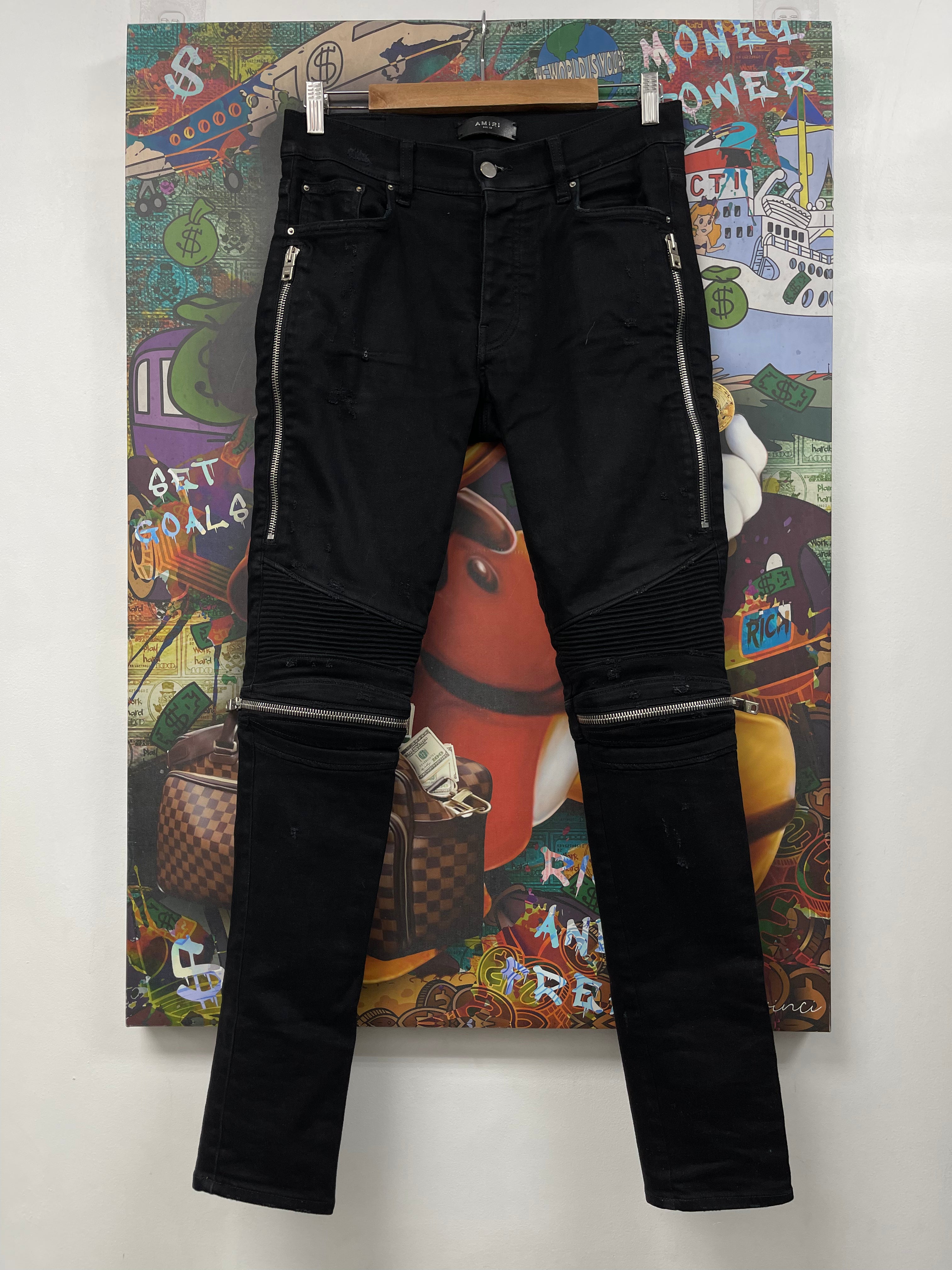 Amiri MX2 Black Black Patch Jeans