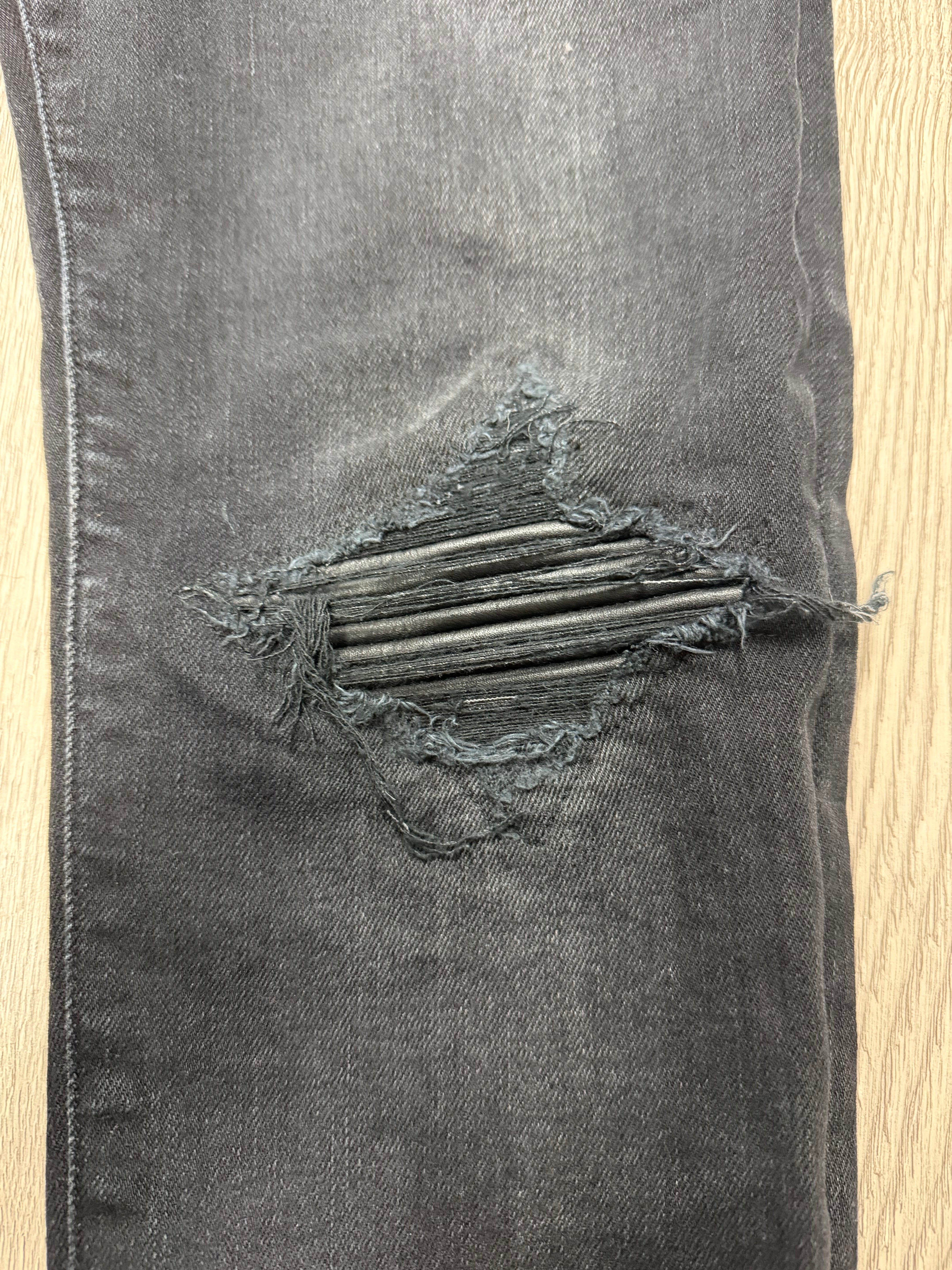 Amiri MX1 Black Wash Patch Jeans