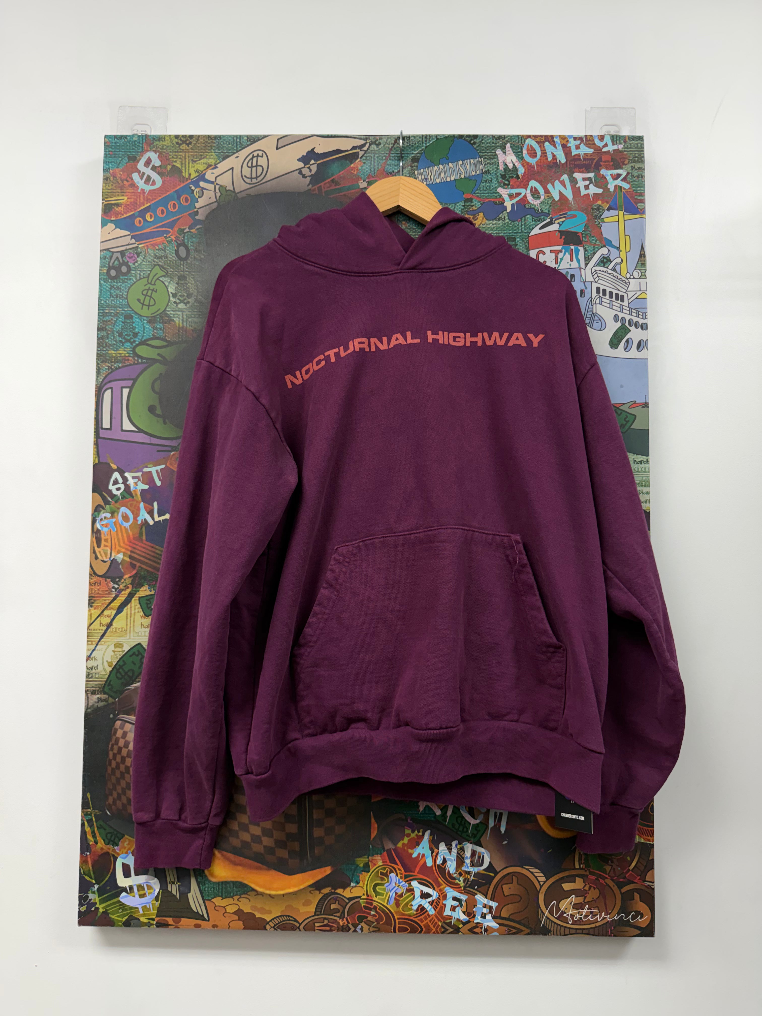 Sp5der Nocturnal Highway Purple Hoodie