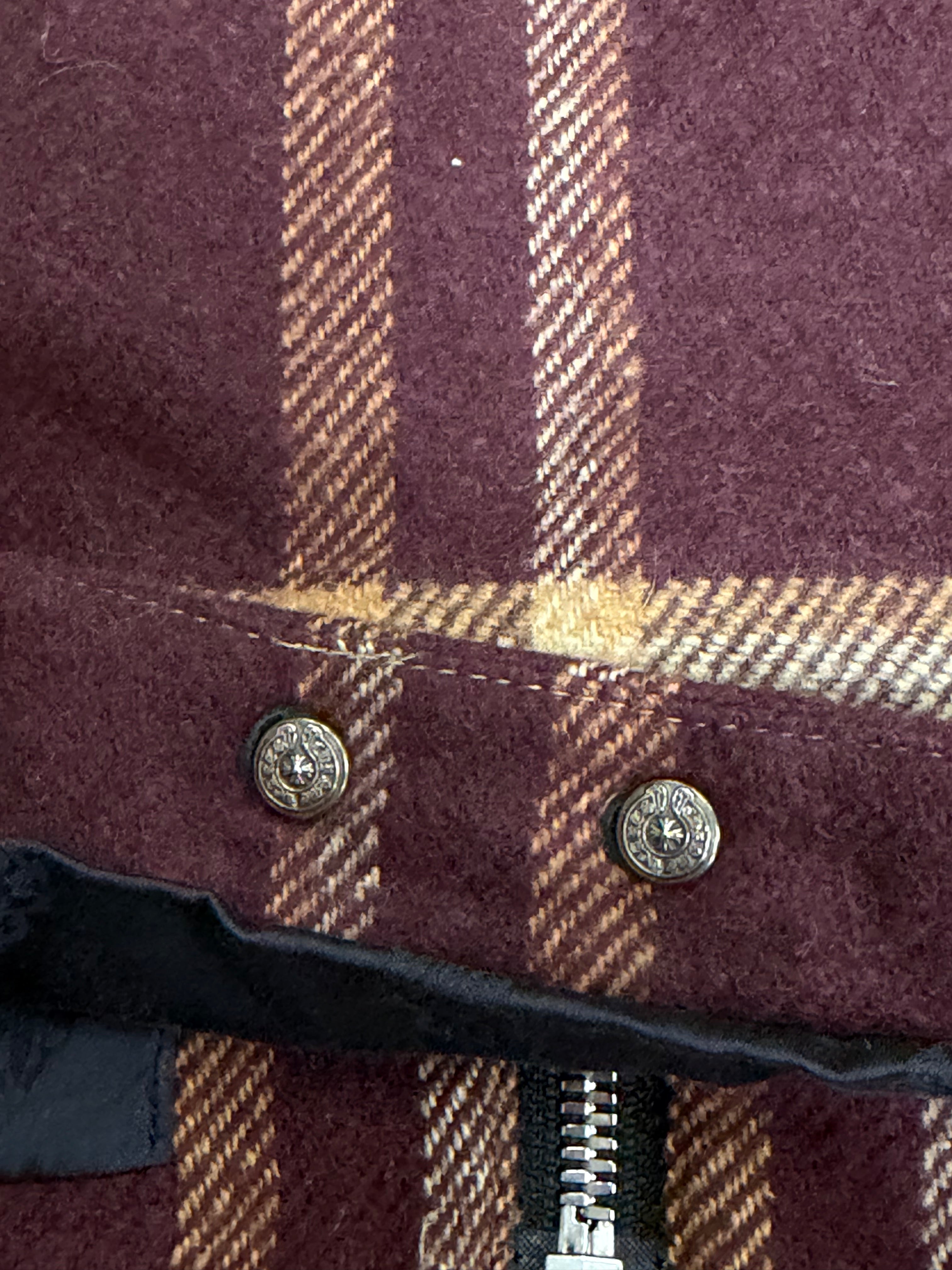 Chrome Hearts Burgundy Sherpa Fleece Jacket