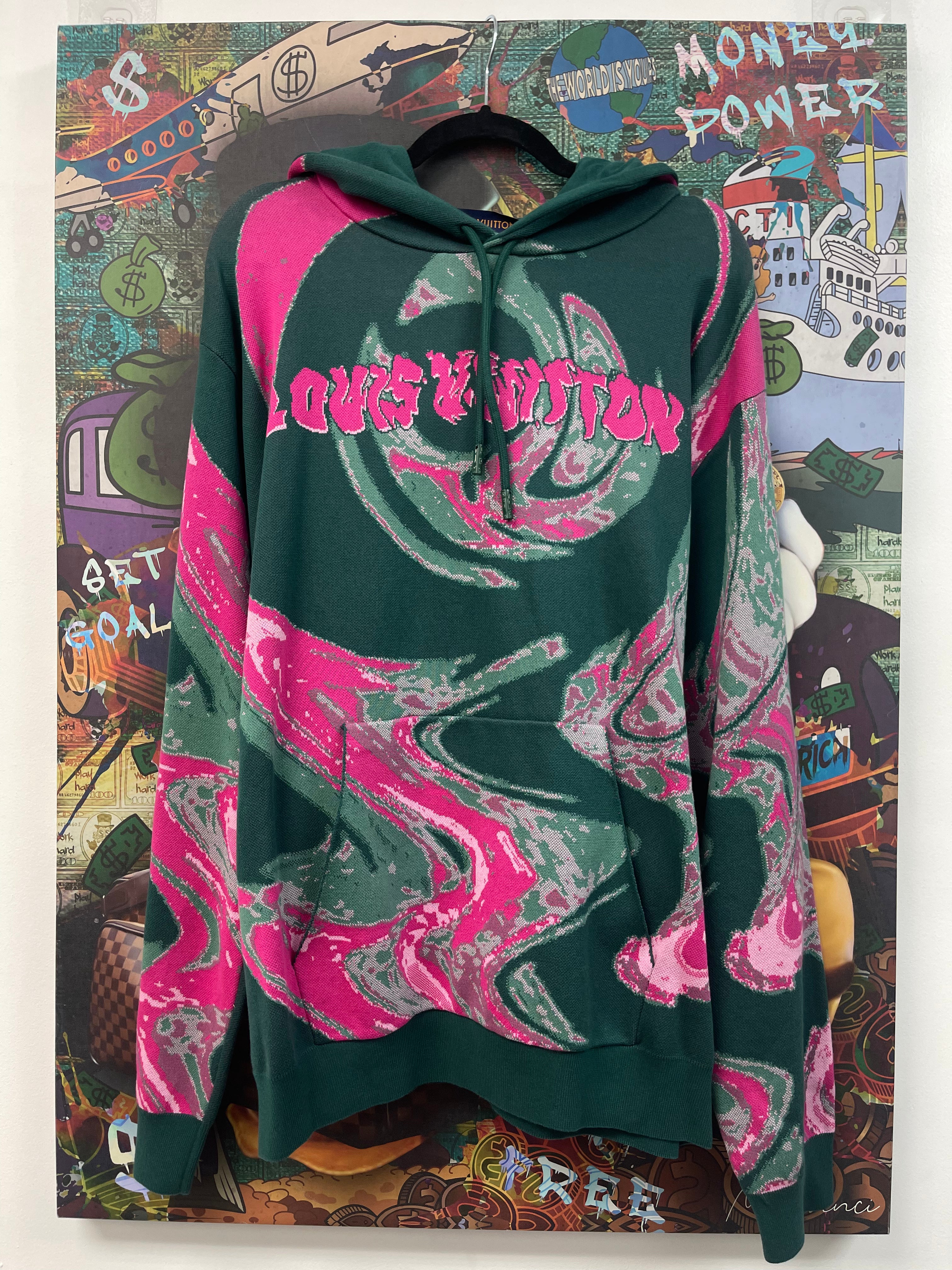 Louis Vuitton Green Pink TIe Dye Hoodie Hoodie