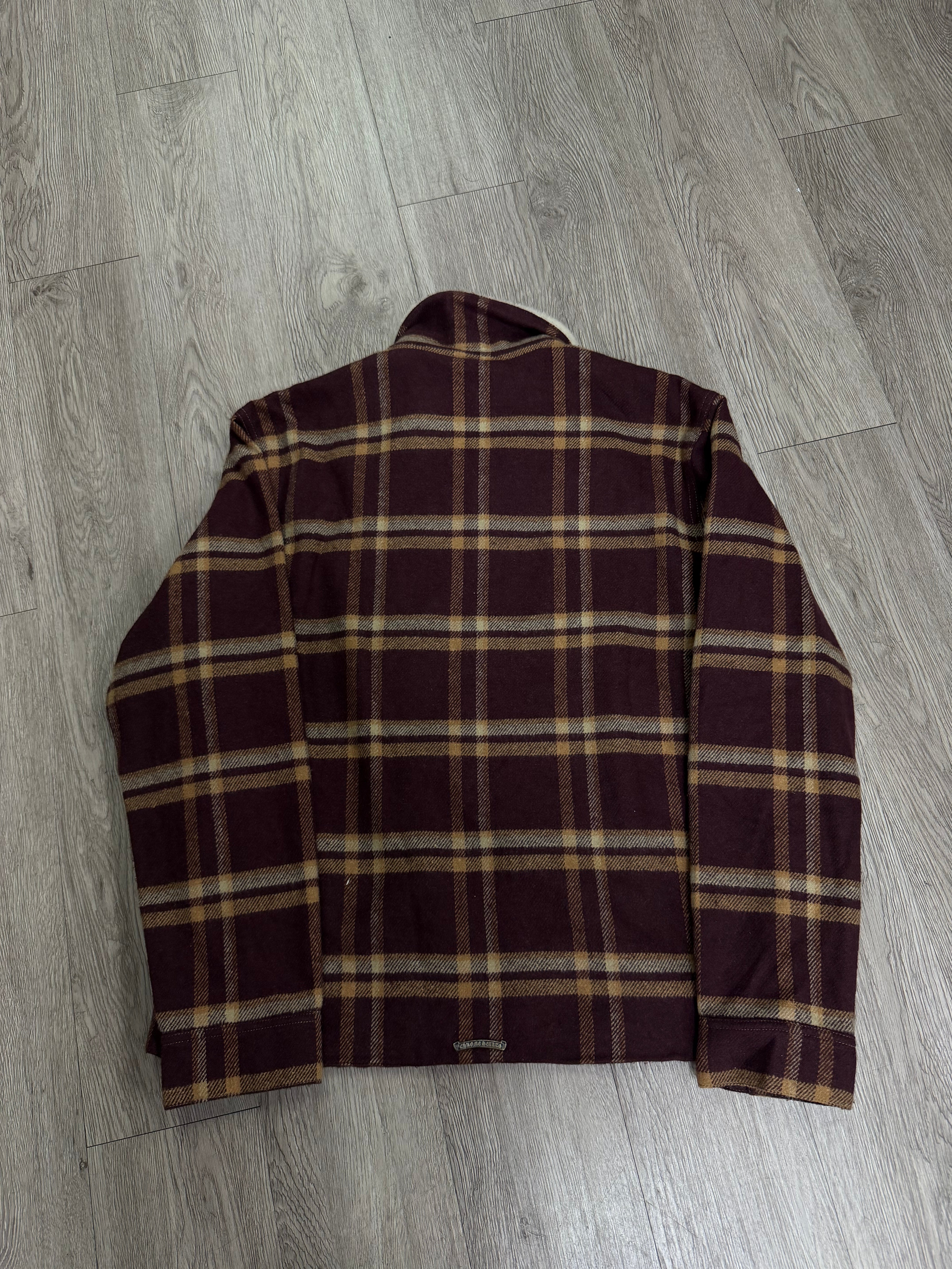 Chrome Hearts Burgundy Sherpa Fleece Jacket
