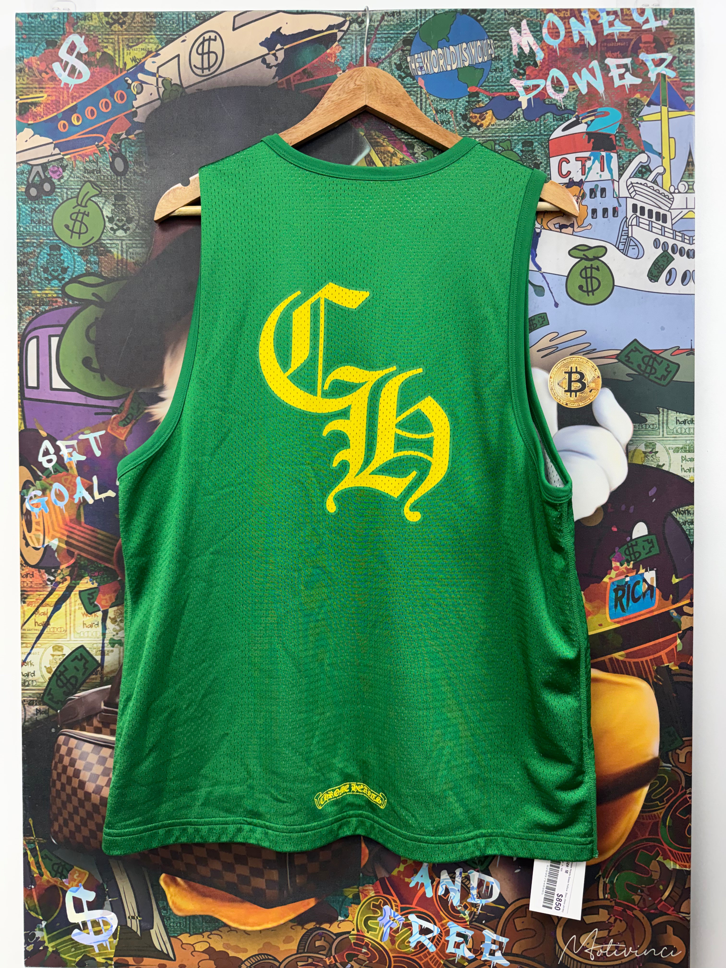 Chrome Hearts Green Yellow Sleeveless Jersey
