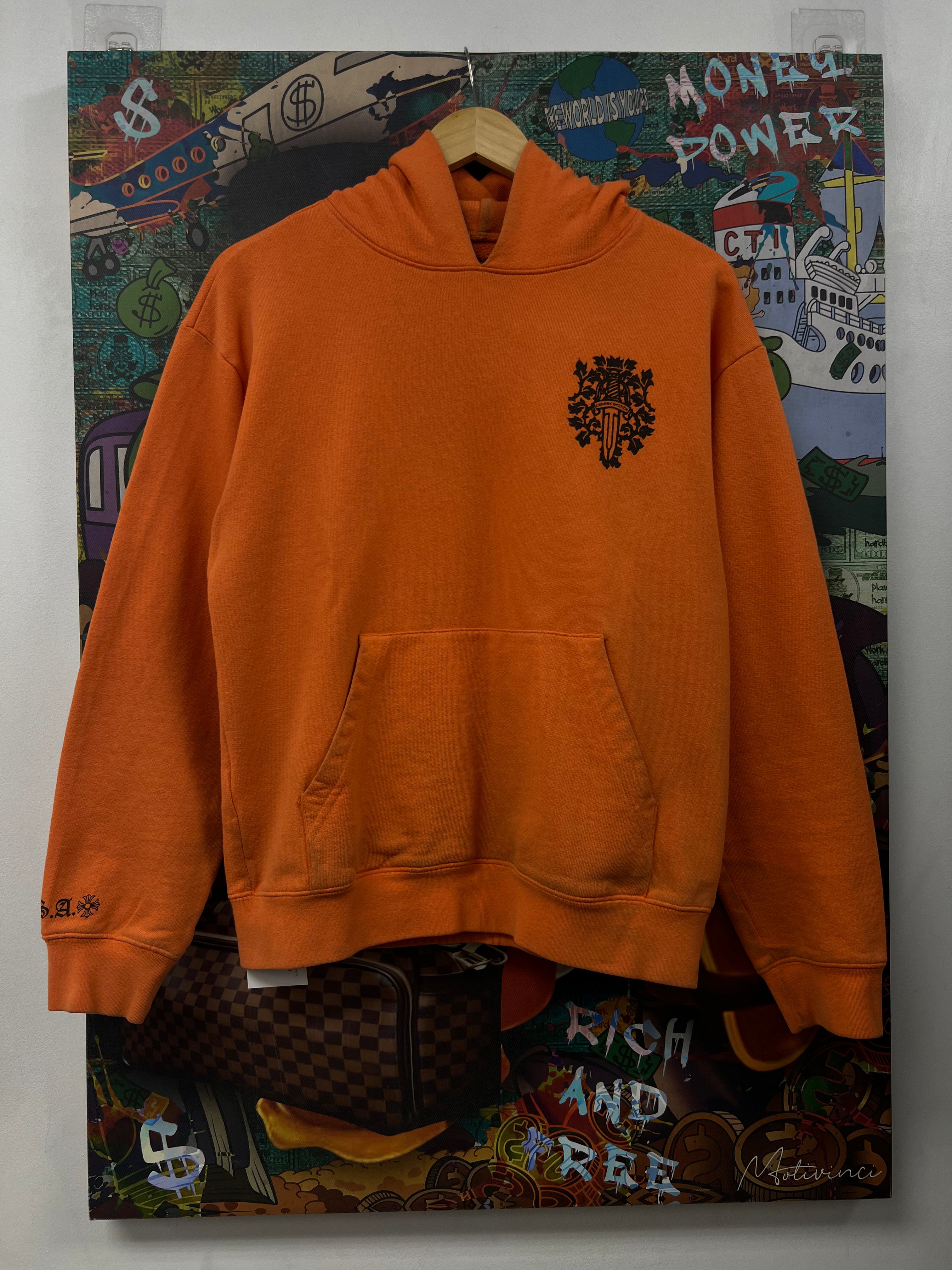 Chrome Hearts Orange Black Sunny D Vine Dagger Hoodie
