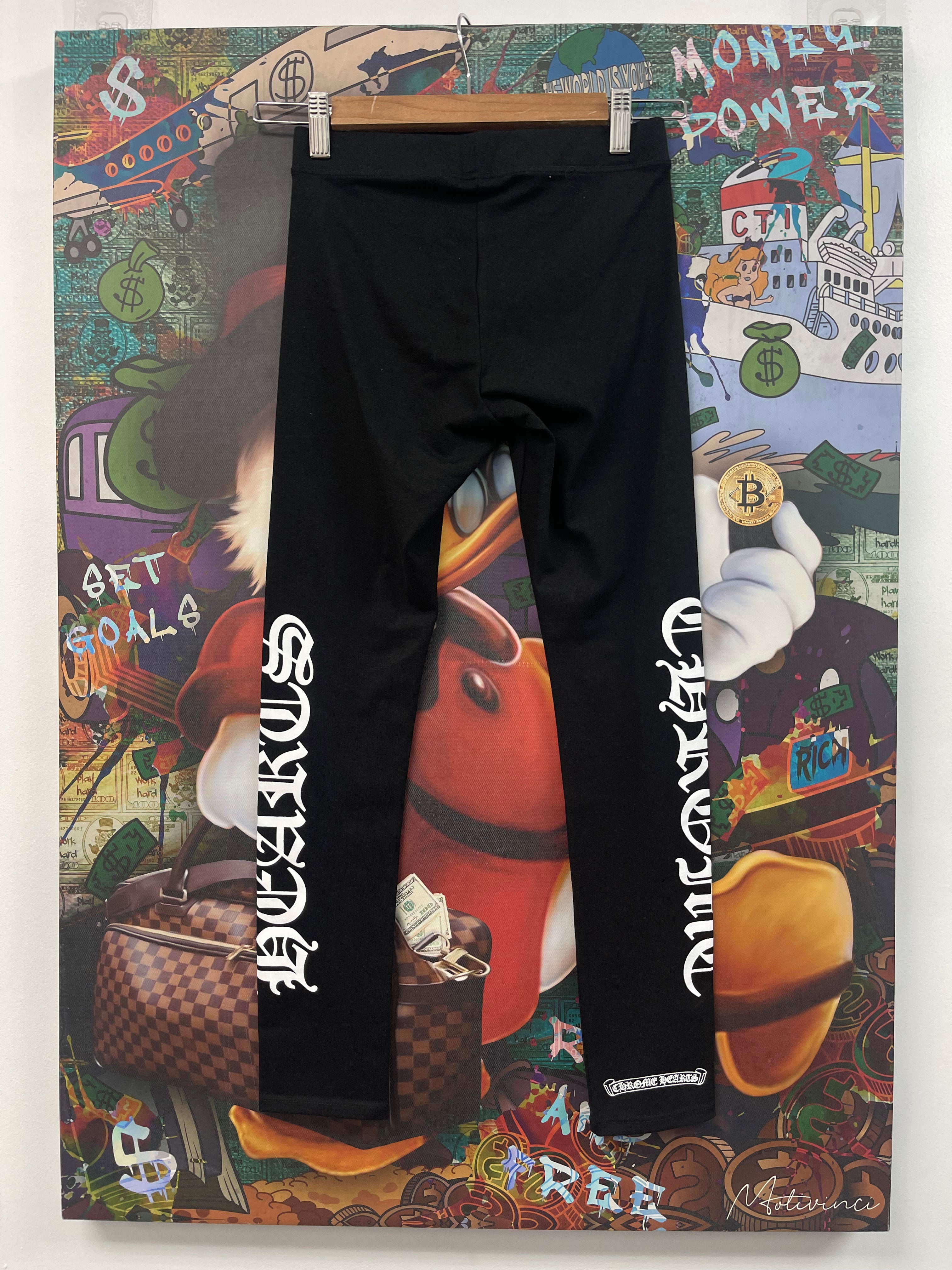 Chrome Hearts Black Horseshoe Logo Leggings