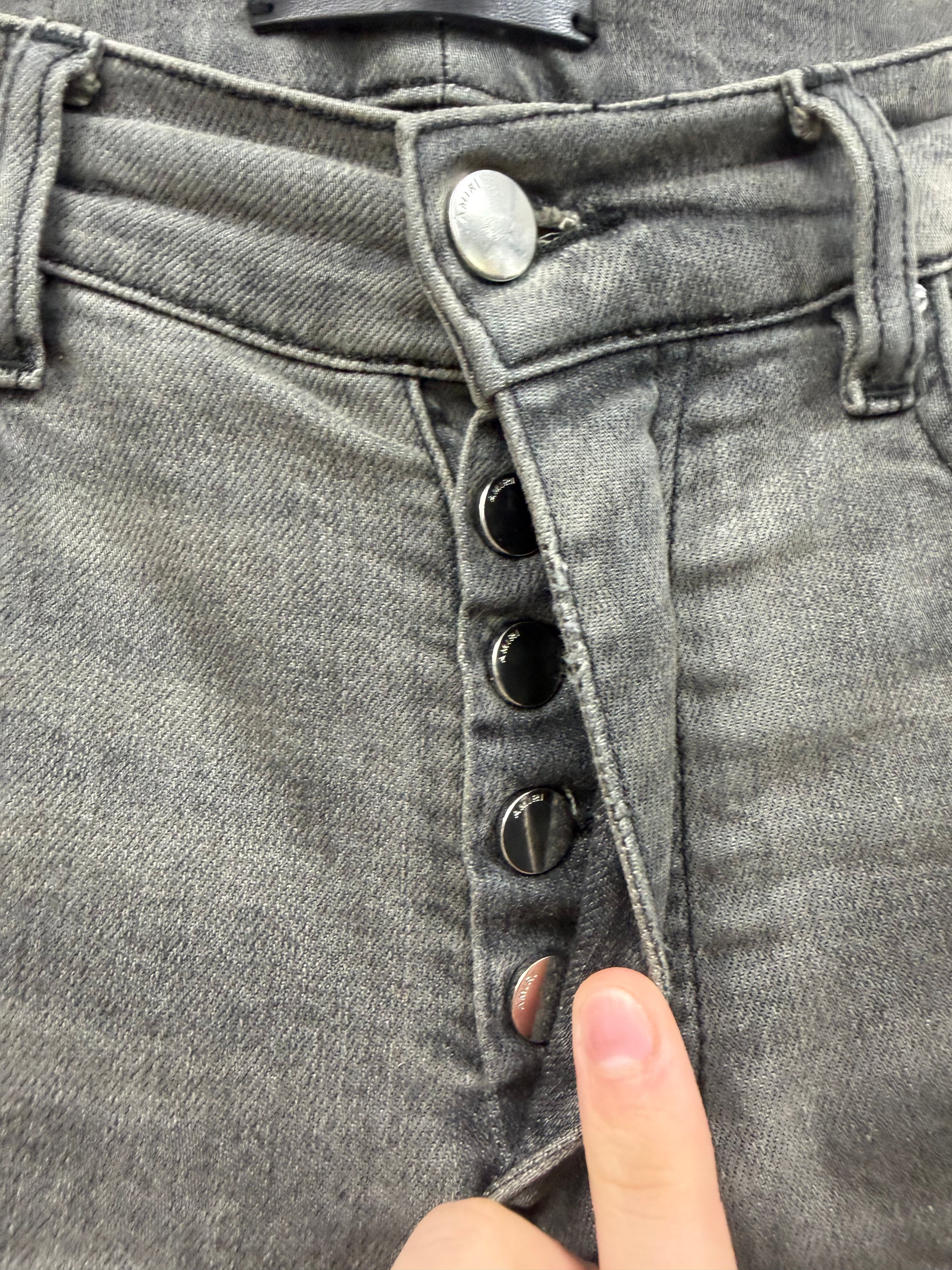 Amiri MX1 Grey Black Suede Patch Jeans